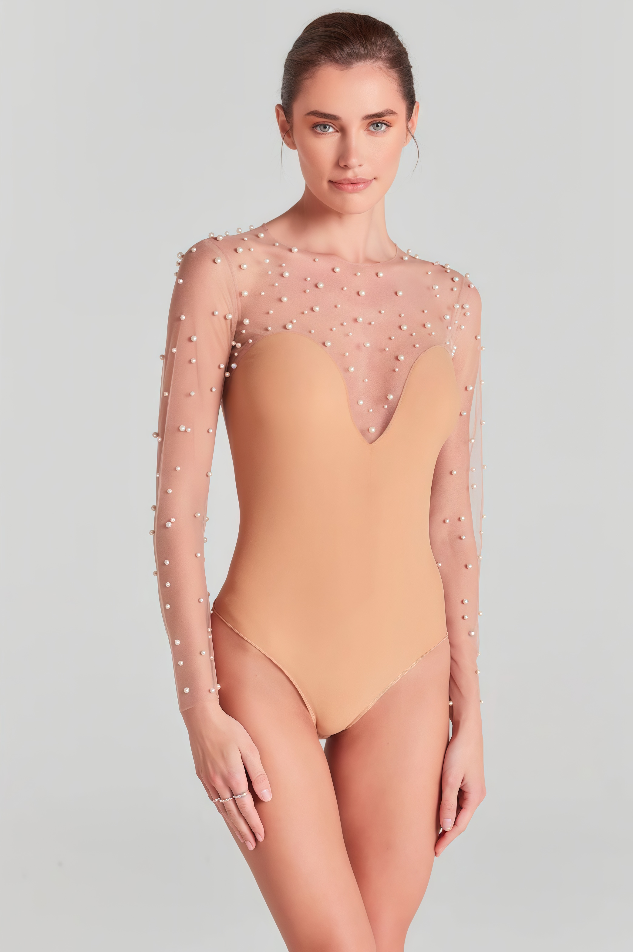 Quinlan Long Sleeve Inner Bubble Bead Jumpsuit