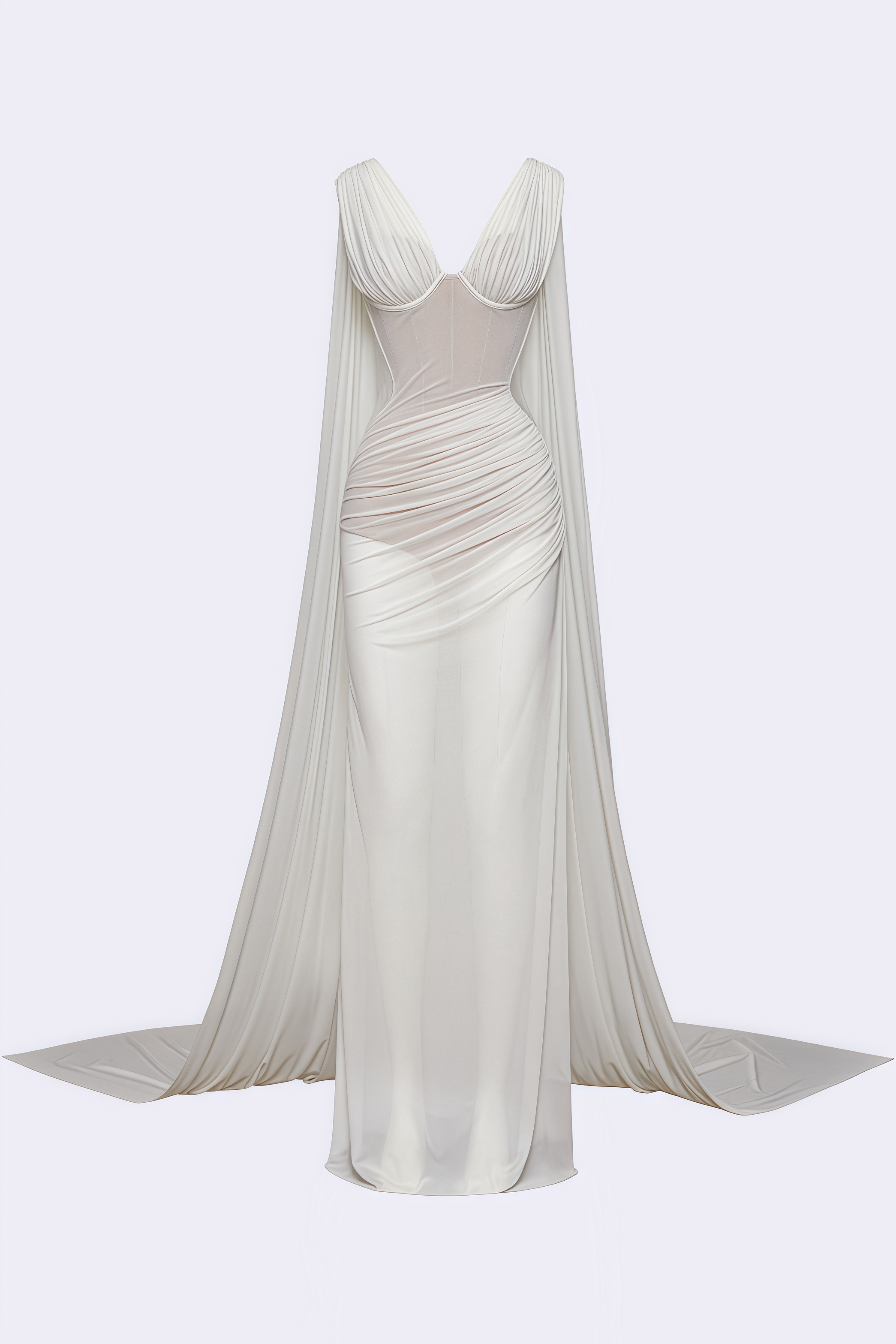 Briard White Backless V-Neck Maxi Dress