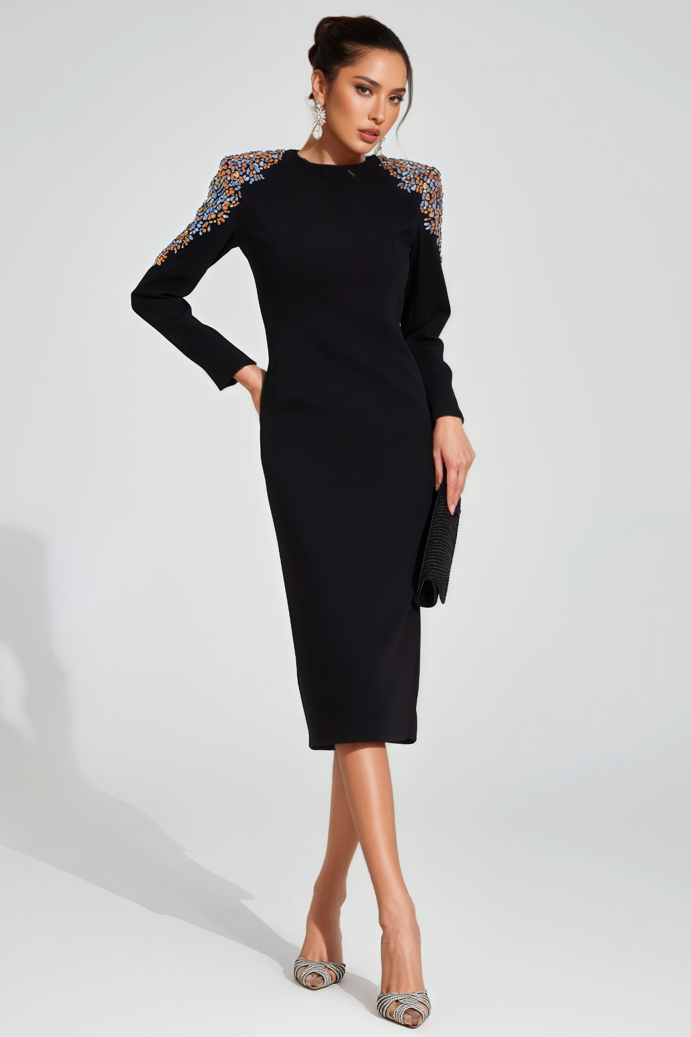 Owlern Black Diamond Midi Dress