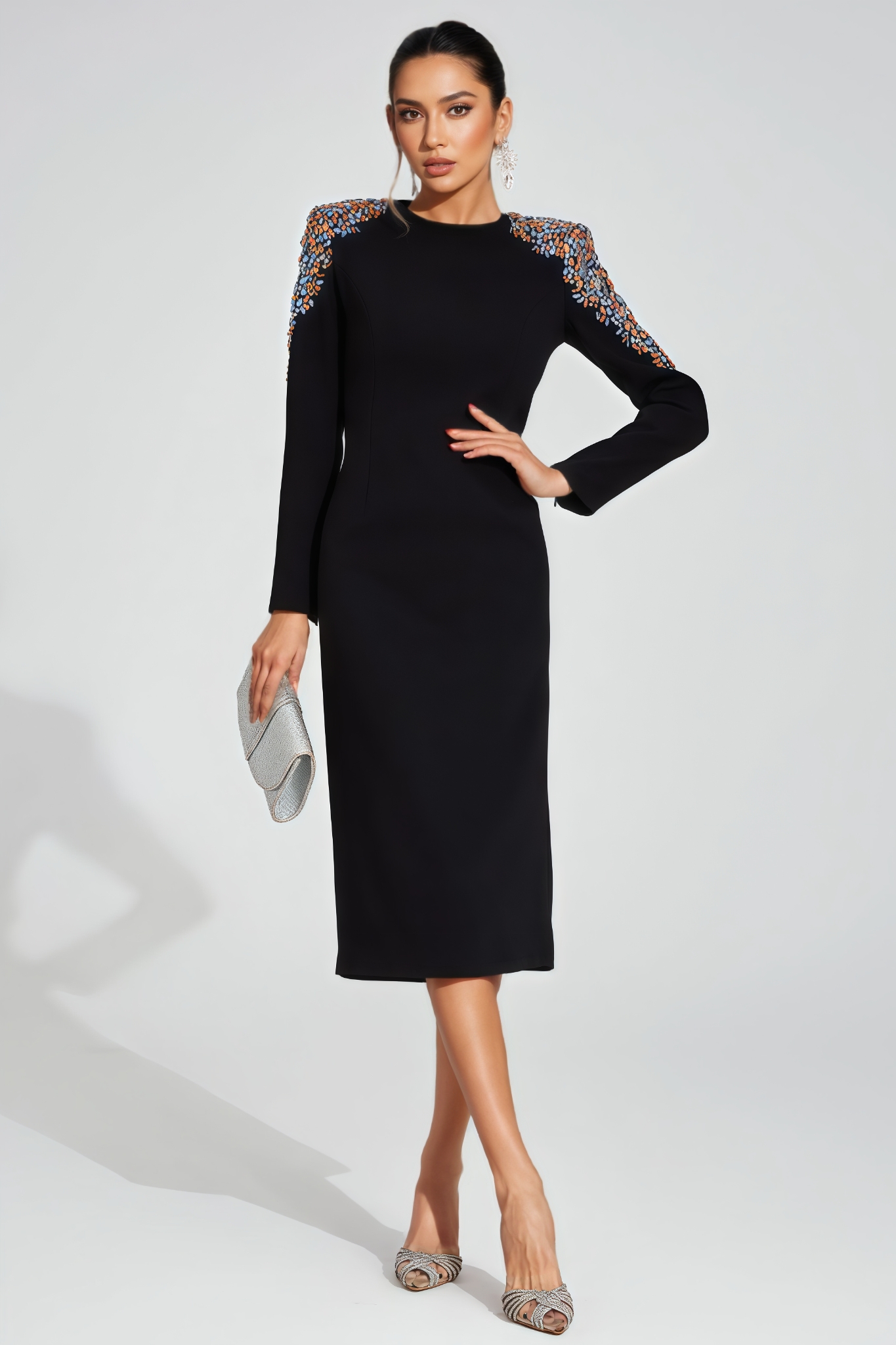 Owlern Black Diamond Midi Dress