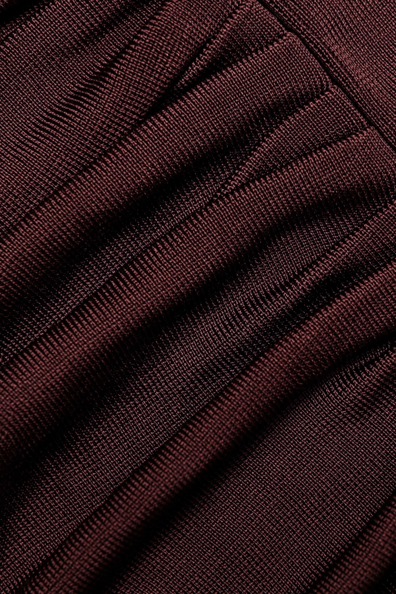 Charilsy Brown Draped Knit Maxi Dress