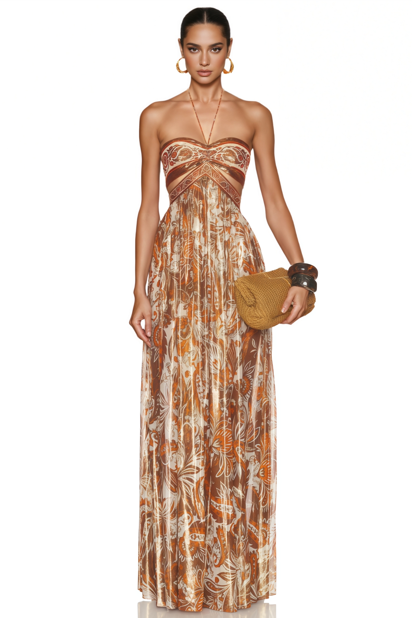 Mirank Printed Sleeveless Maxi Dress