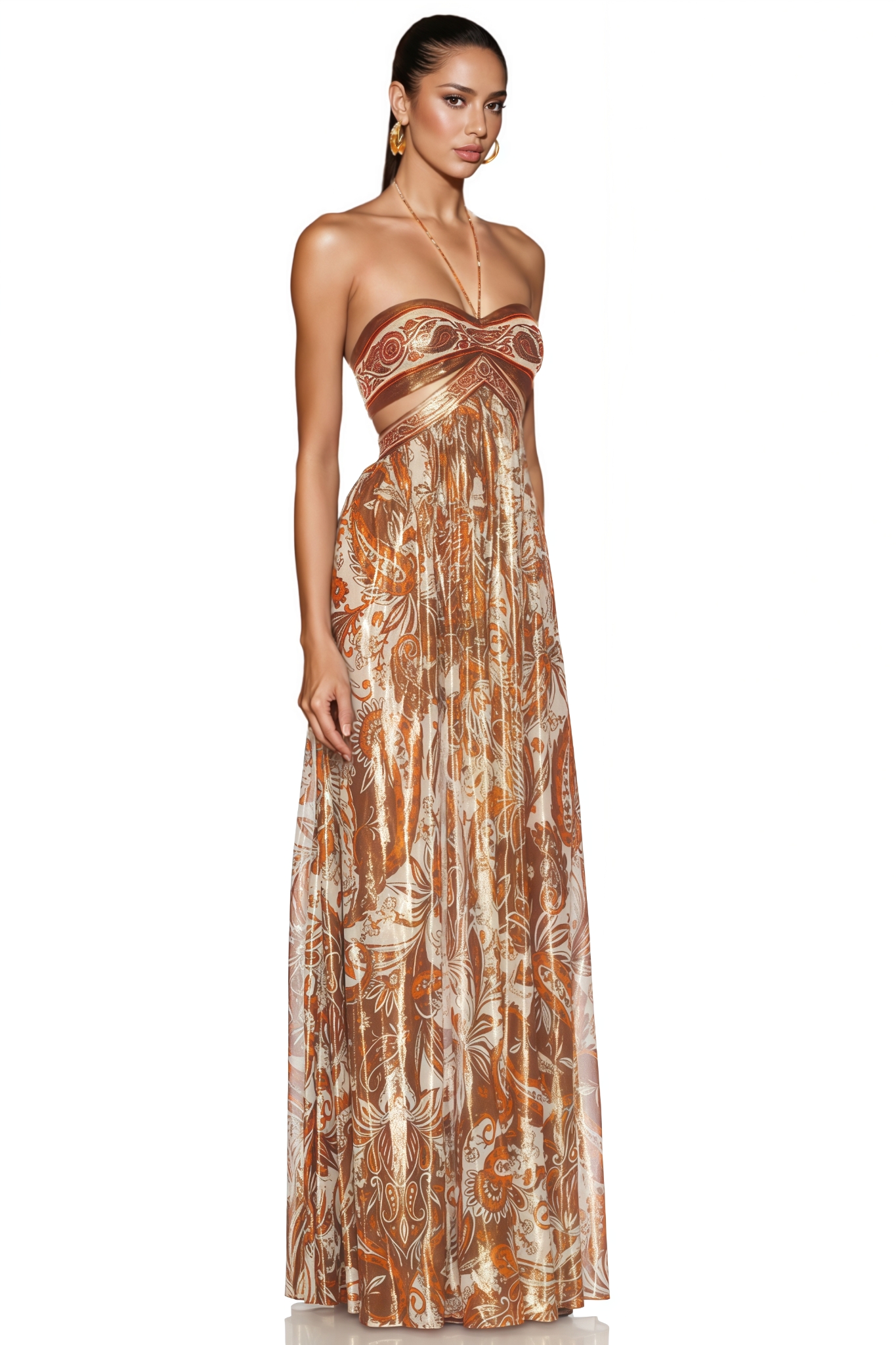 Mirank Printed Sleeveless Maxi Dress