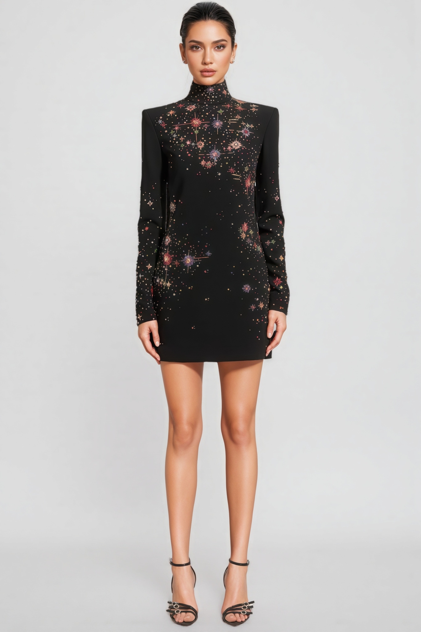 Samia Black Beaded Mini Dress