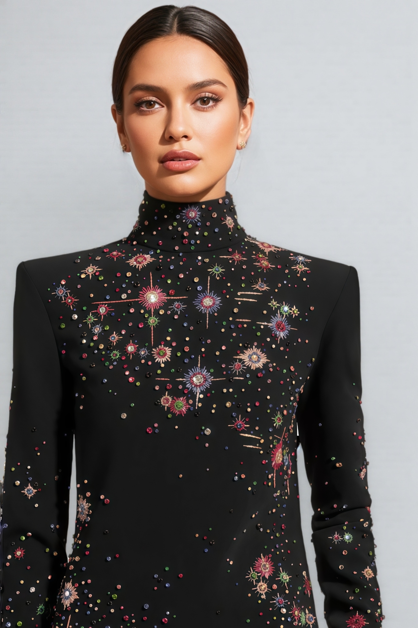 Samia Black Beaded Mini Dress