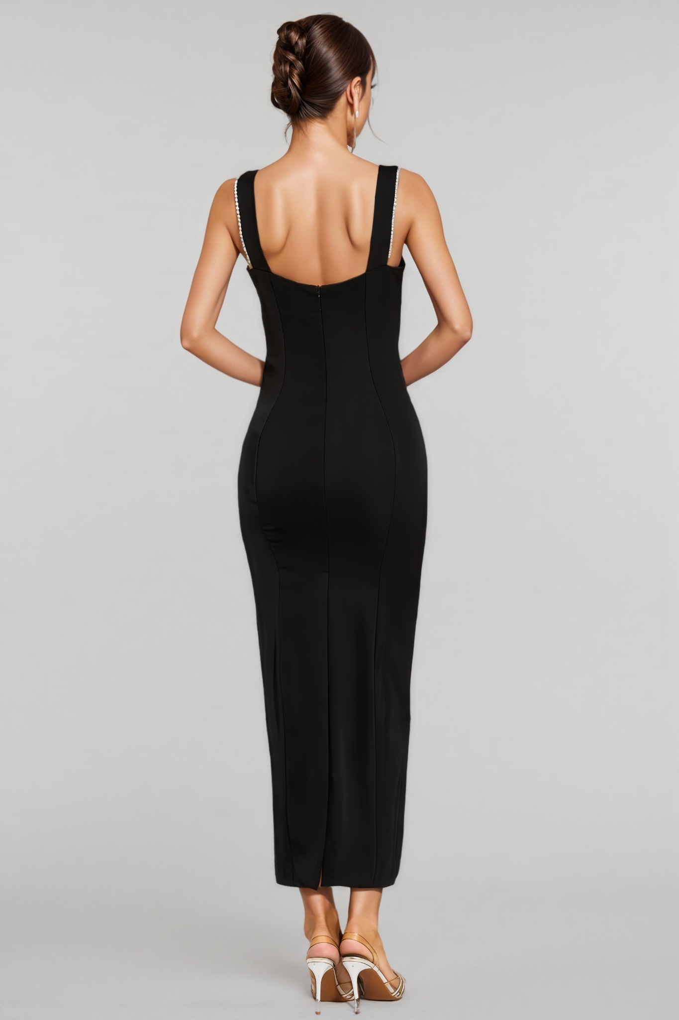 Loran Black Pearls Maxi Dress