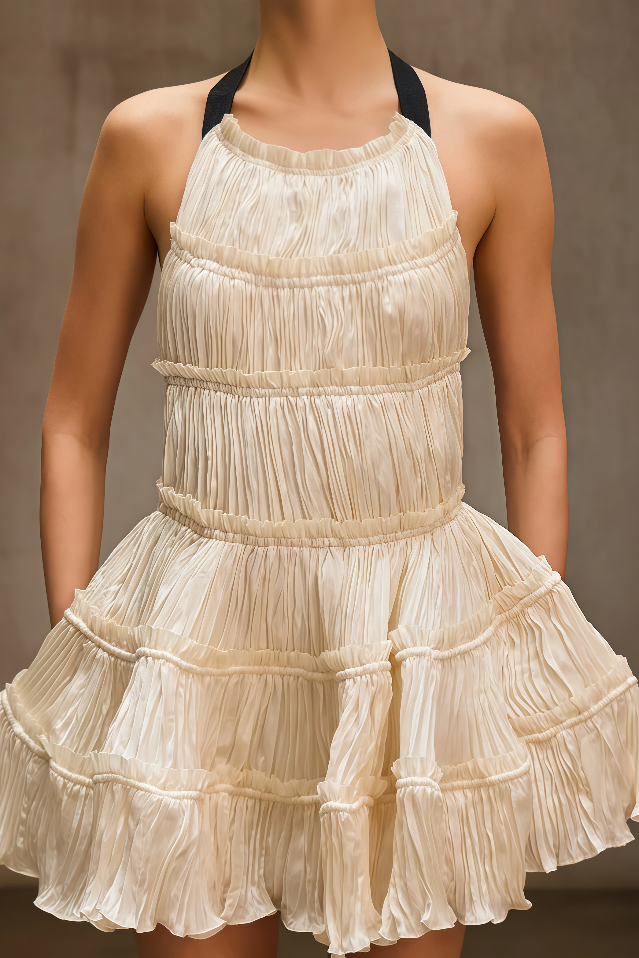Jancy Halterneck Ruched Mini Dress