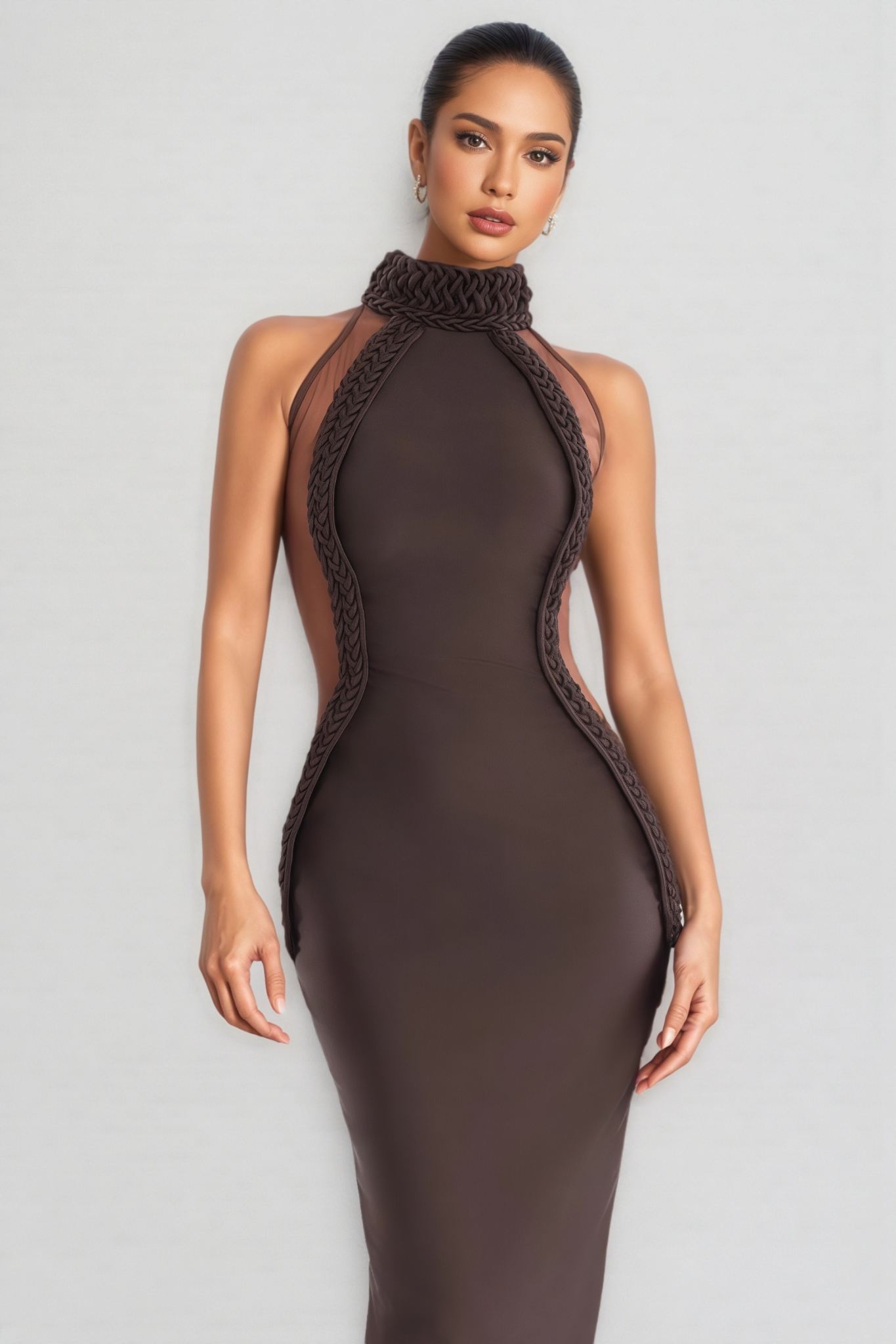 Makayla Braided Sleeveless Slit Maxi Dress