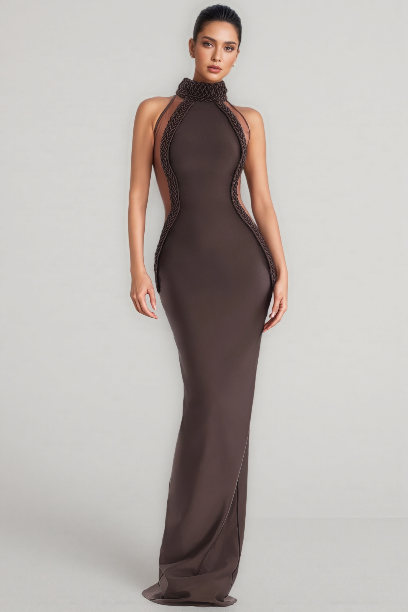 Makayla Braided Sleeveless Slit Maxi Dress