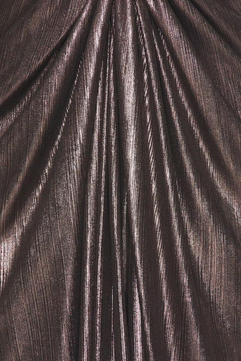 Painry Brown Sleeveless Pleated Maxi Dress