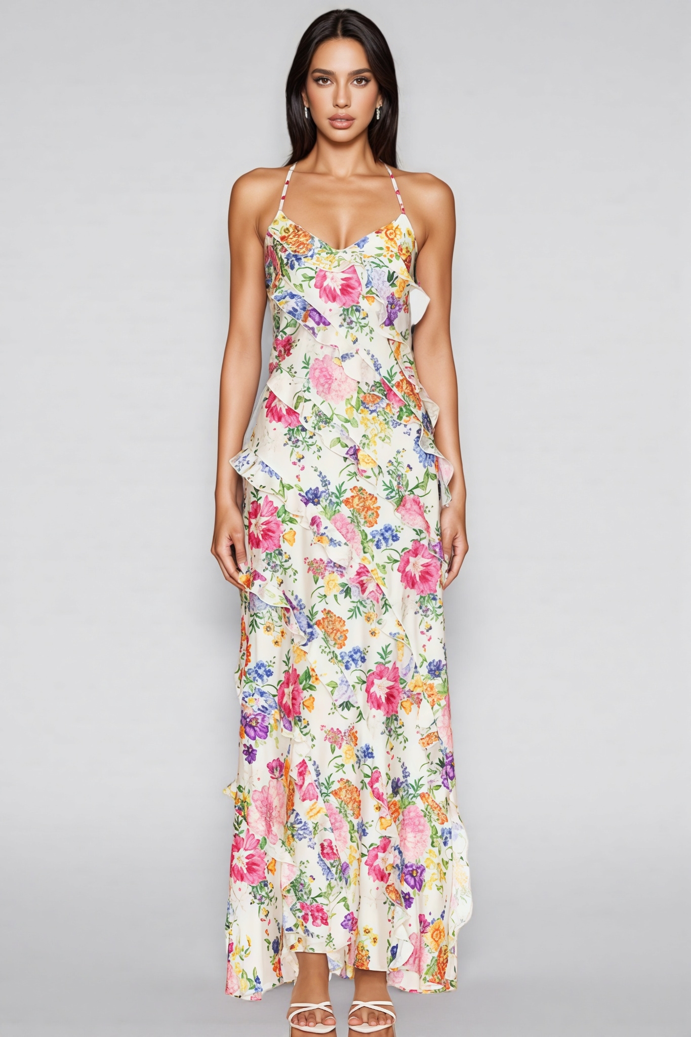 Janelle Floral Halter Maxi Dress