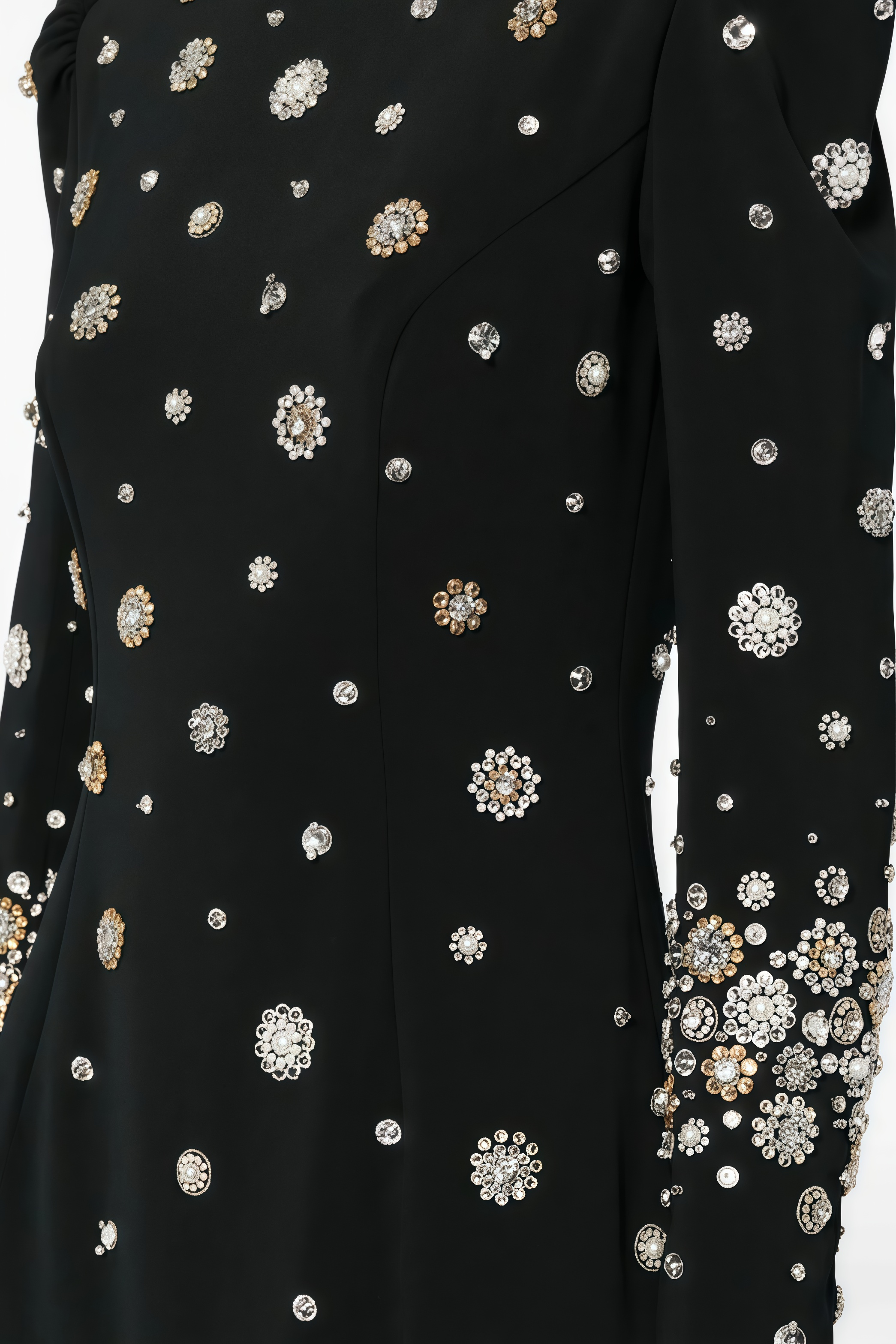 Tovah Black Diamond Studded Maxi Dress
