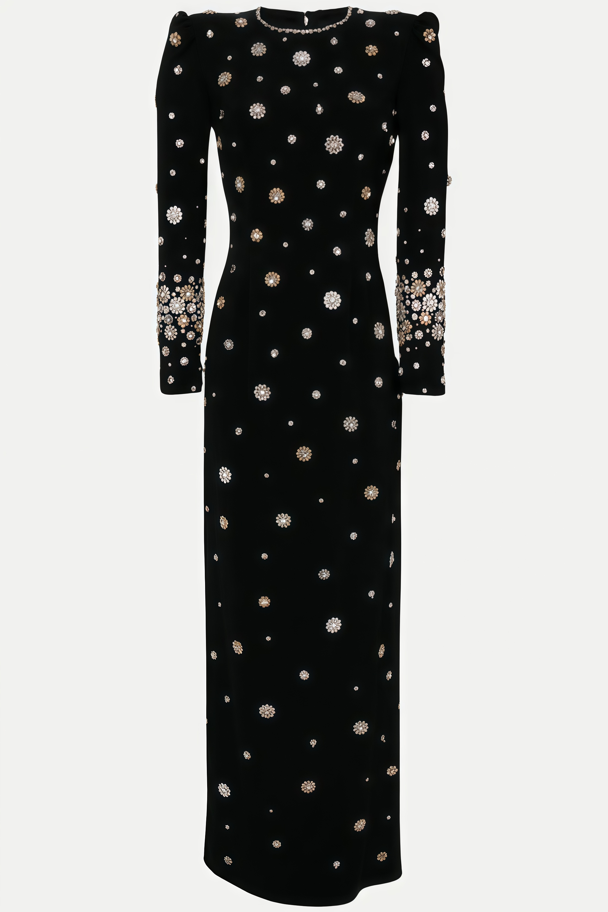 Tovah Black Diamond Studded Maxi Dress