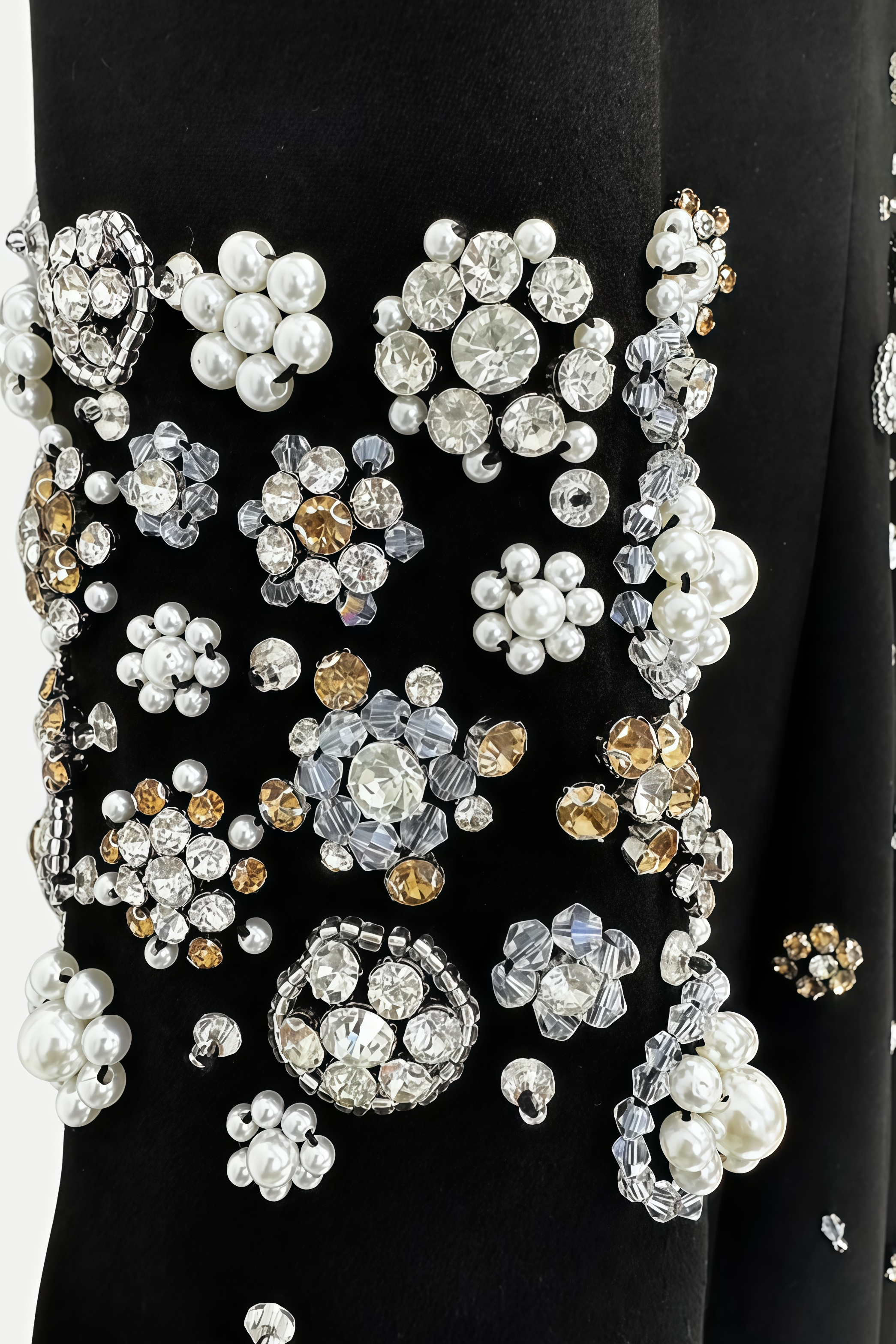 Tovah Black Diamond Studded Maxi Dress