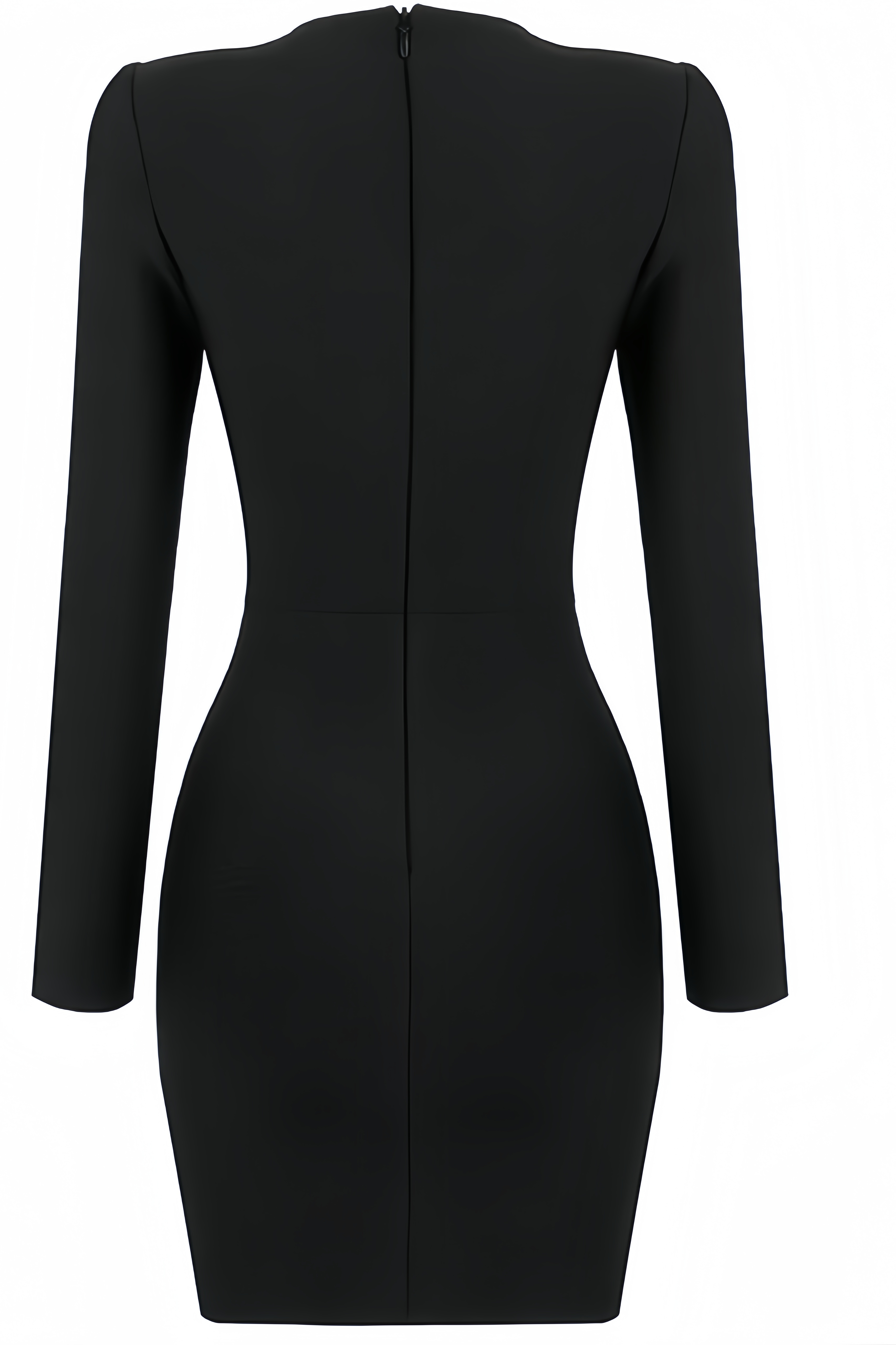 Hera Long Sleeve V-Neck Split Mini Dress