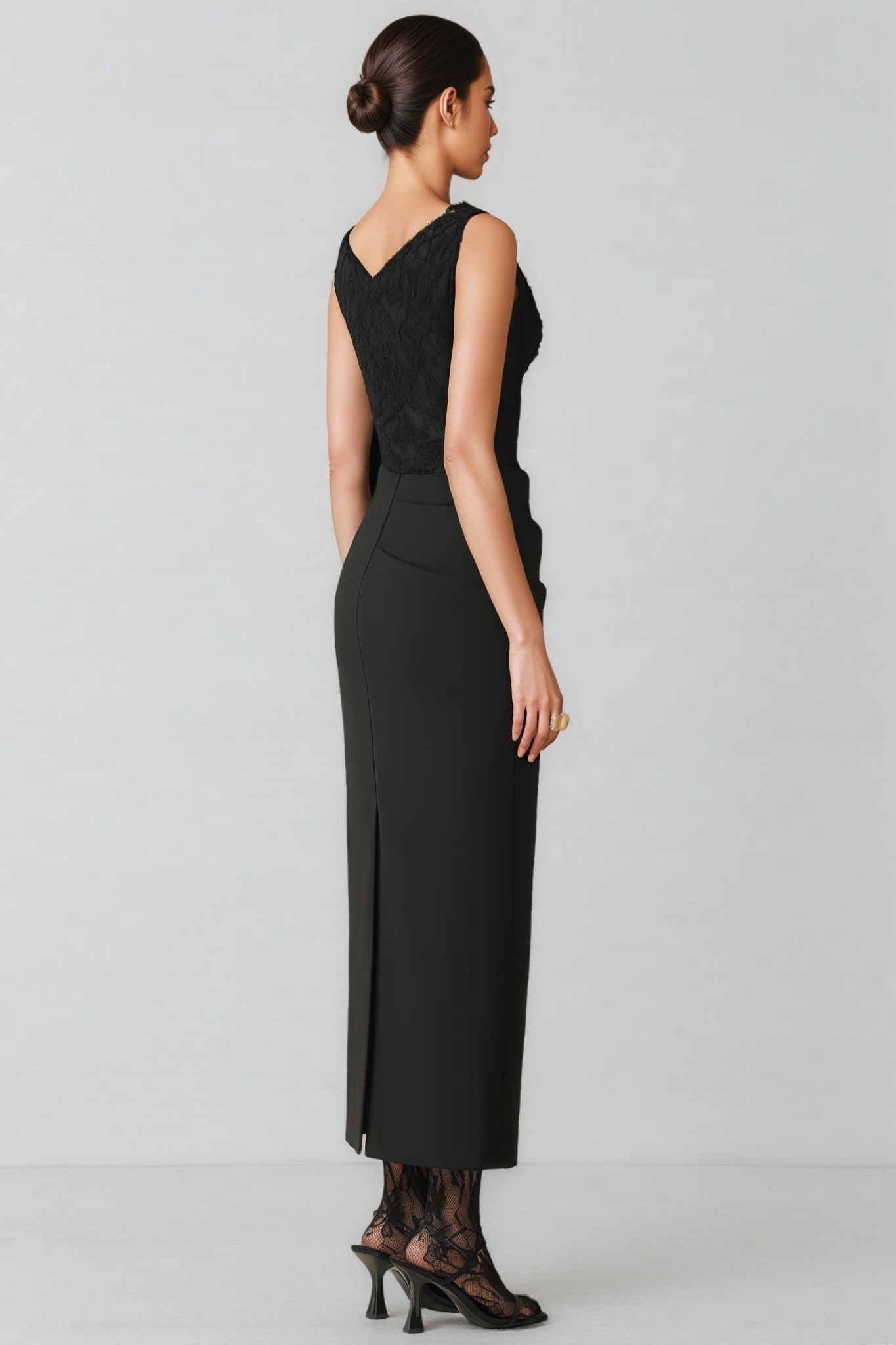 Martini Black Draped Maxi Dress