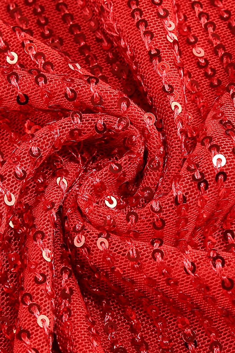 Majrela Slip Sequin Draped Slit Maxi Dress