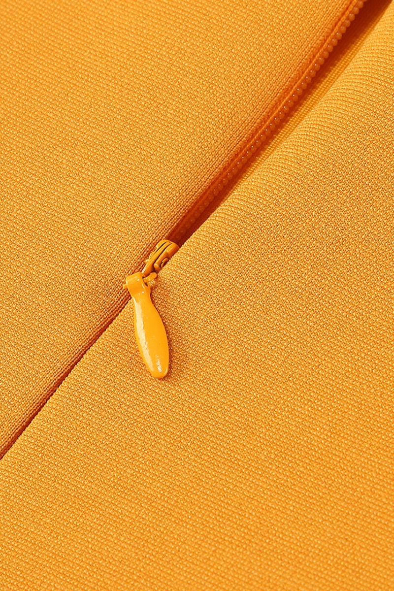 Emery Orange Polka Dot Mesh Maxi Dress