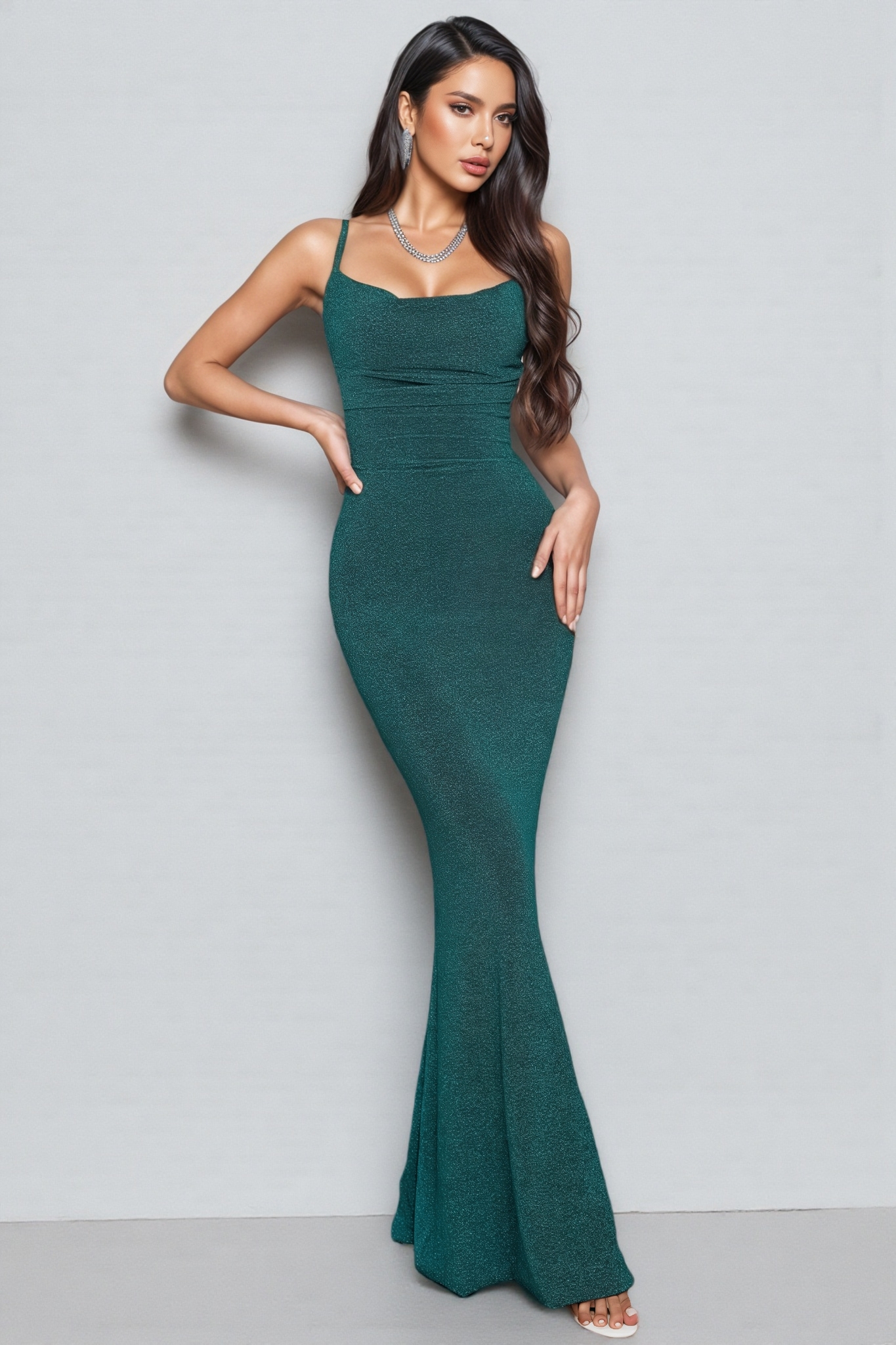 Quinnd Strappy Ruched Wrap Maxi Dress