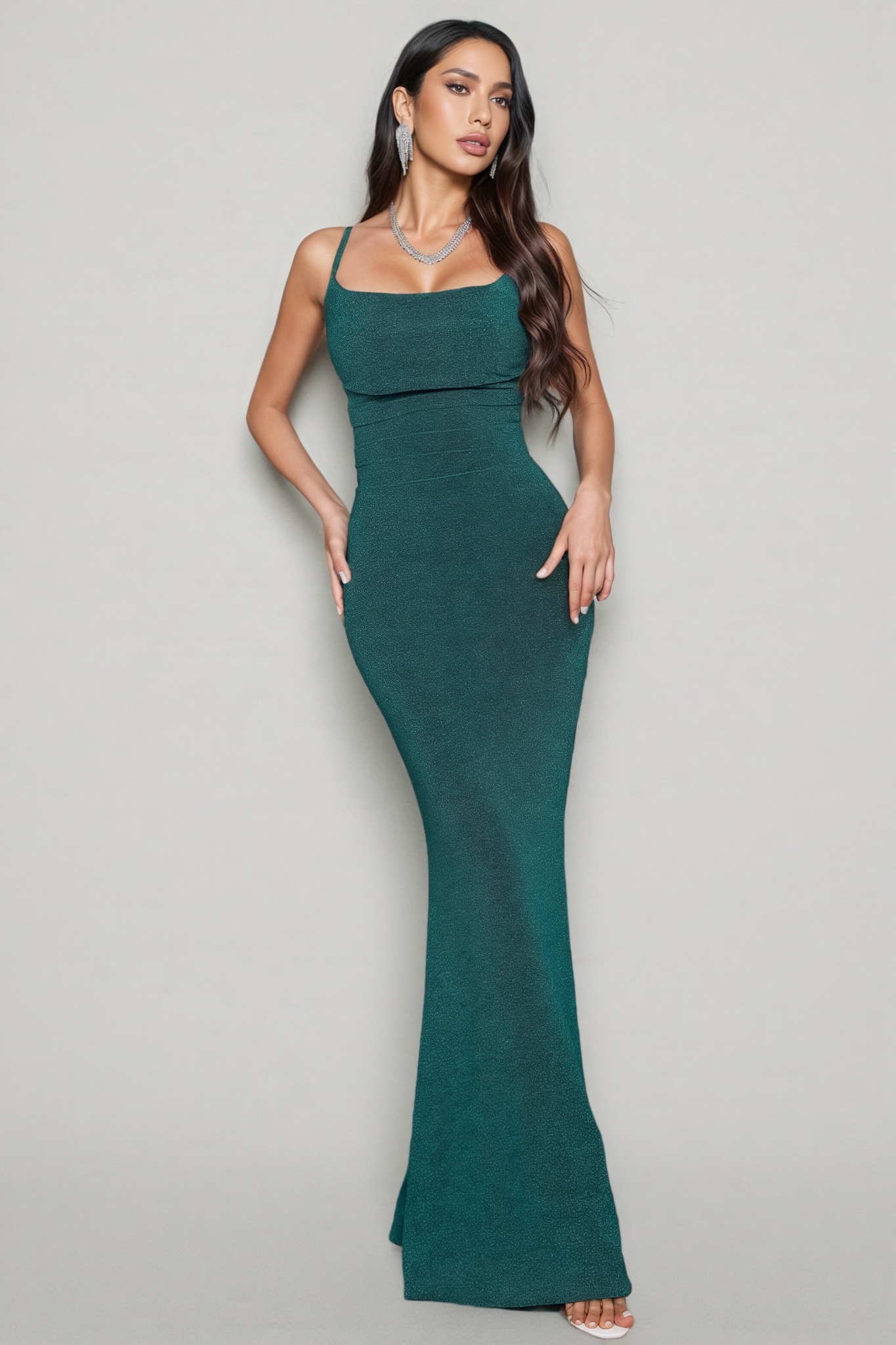 Quinnd Strappy Ruched Wrap Maxi Dress