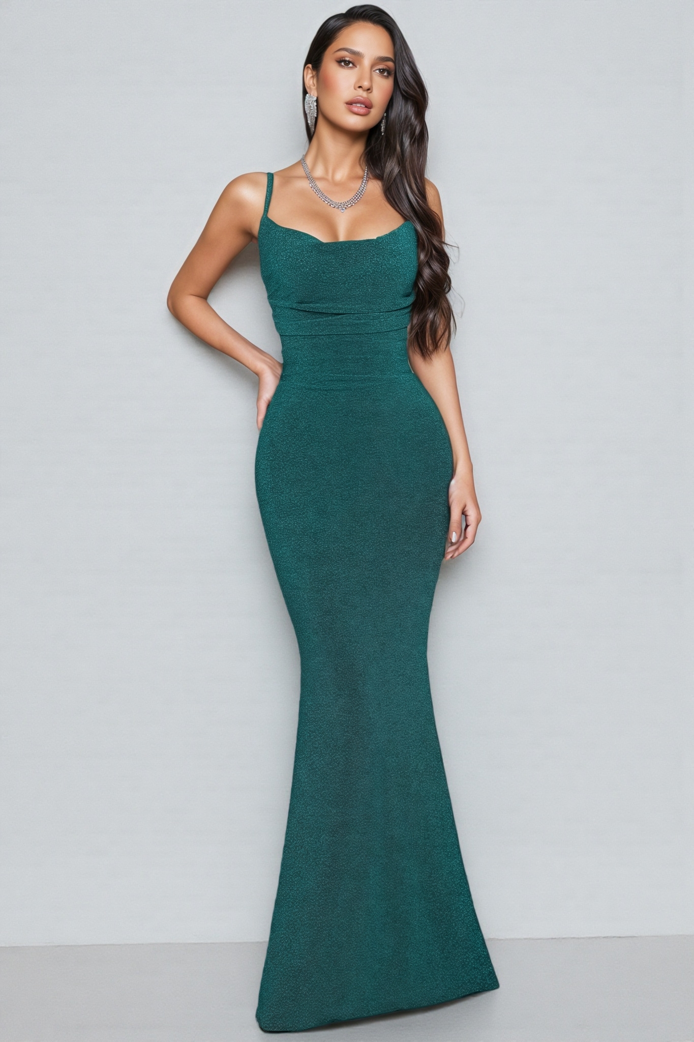 Quinnd Strappy Ruched Wrap Maxi Dress