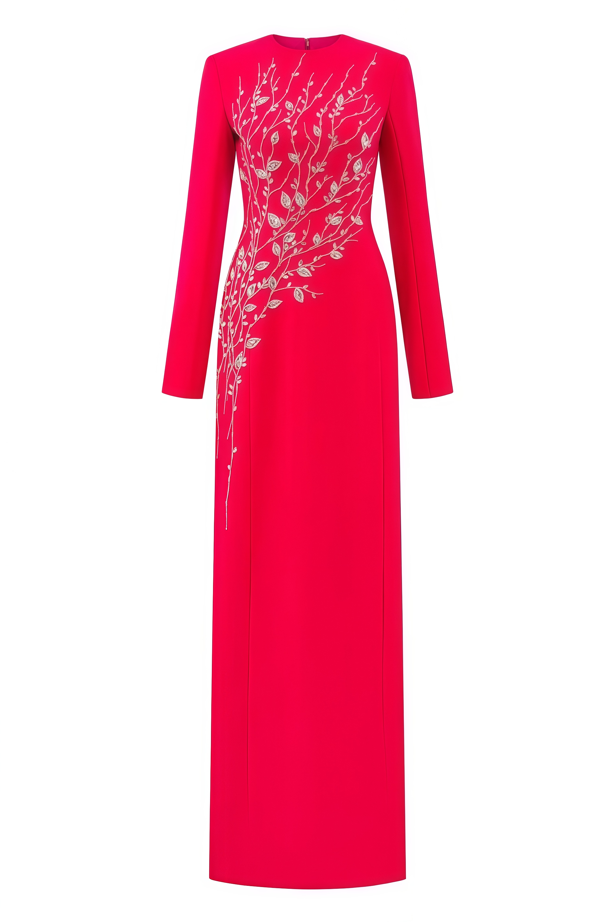 Hatsie Pink Beaded Rhinestone Embellished Maxi Dress