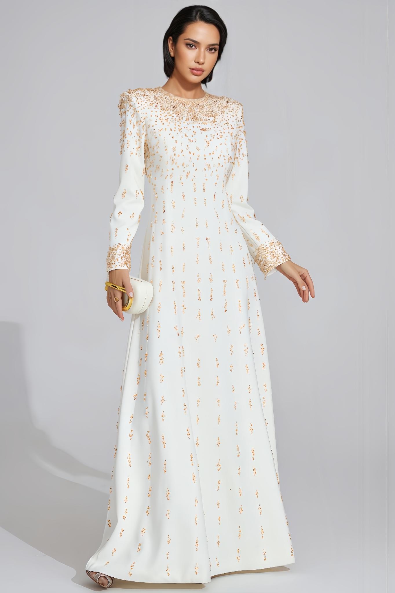 Leah White Diamond Maxi Dress