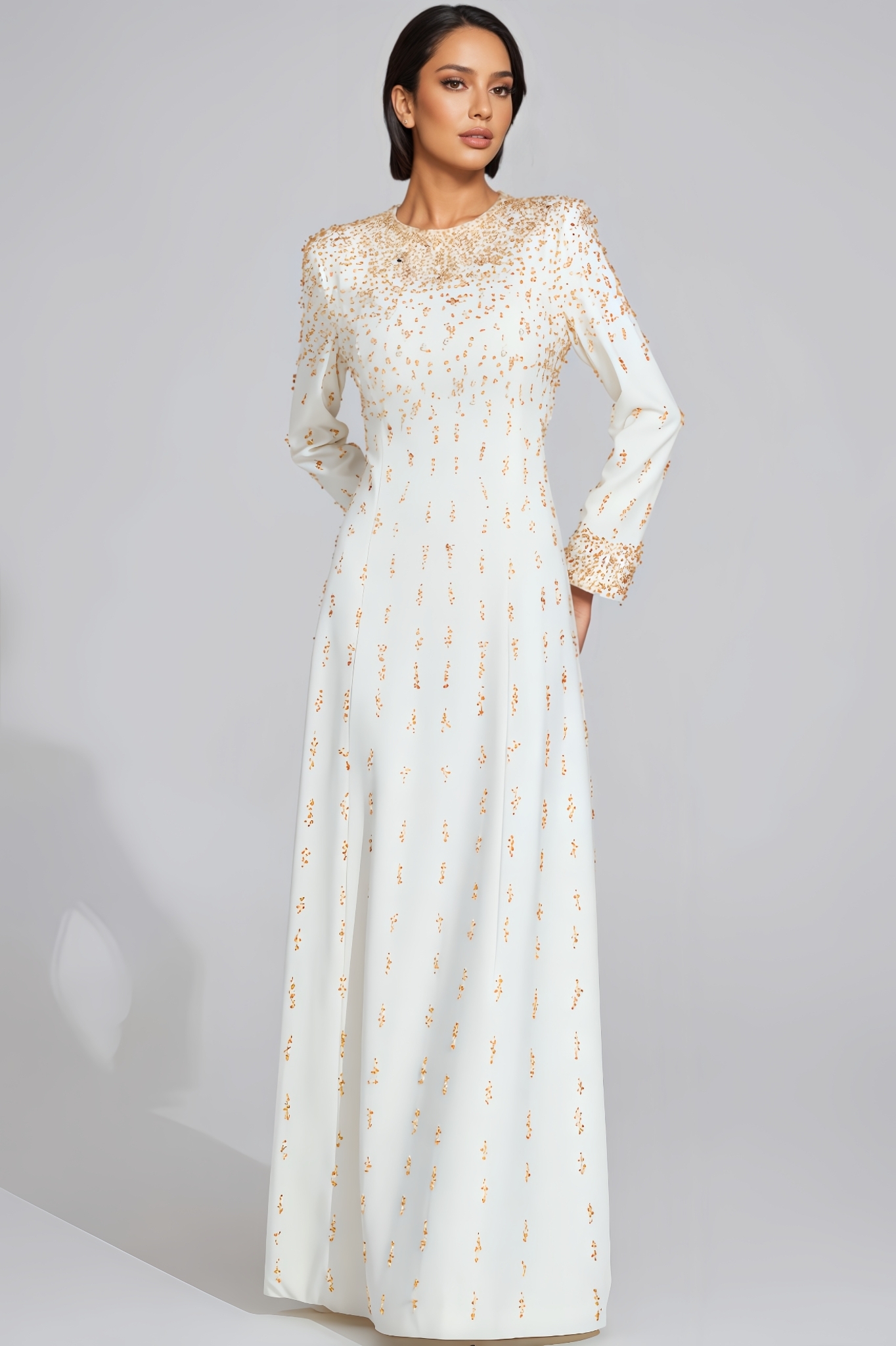 Leah White Diamond Maxi Dress