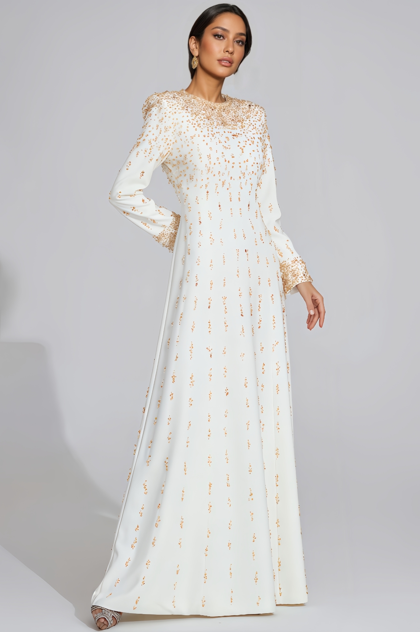 Leah White Diamond Maxi Dress