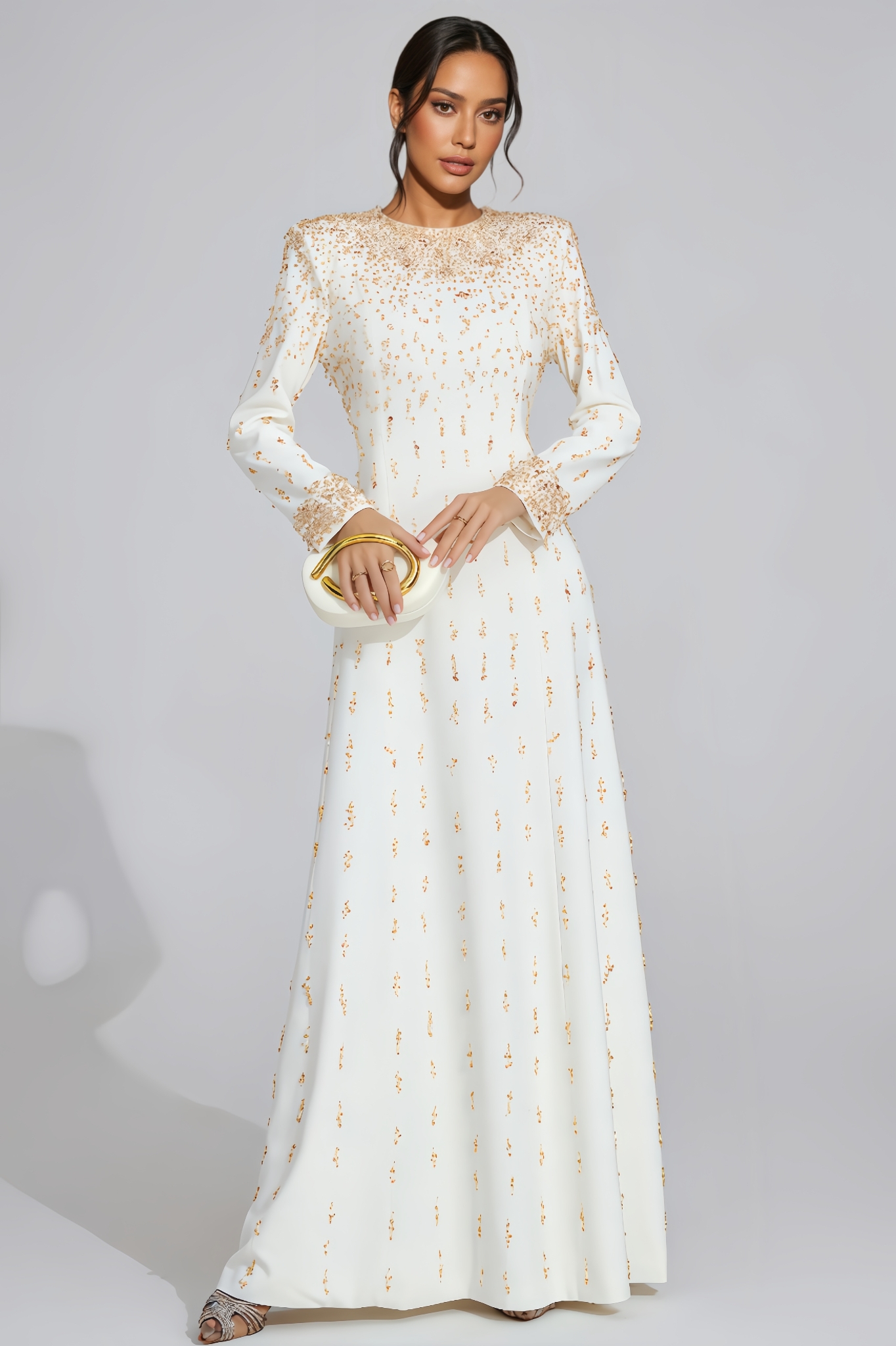 Leah White Diamond Maxi Dress