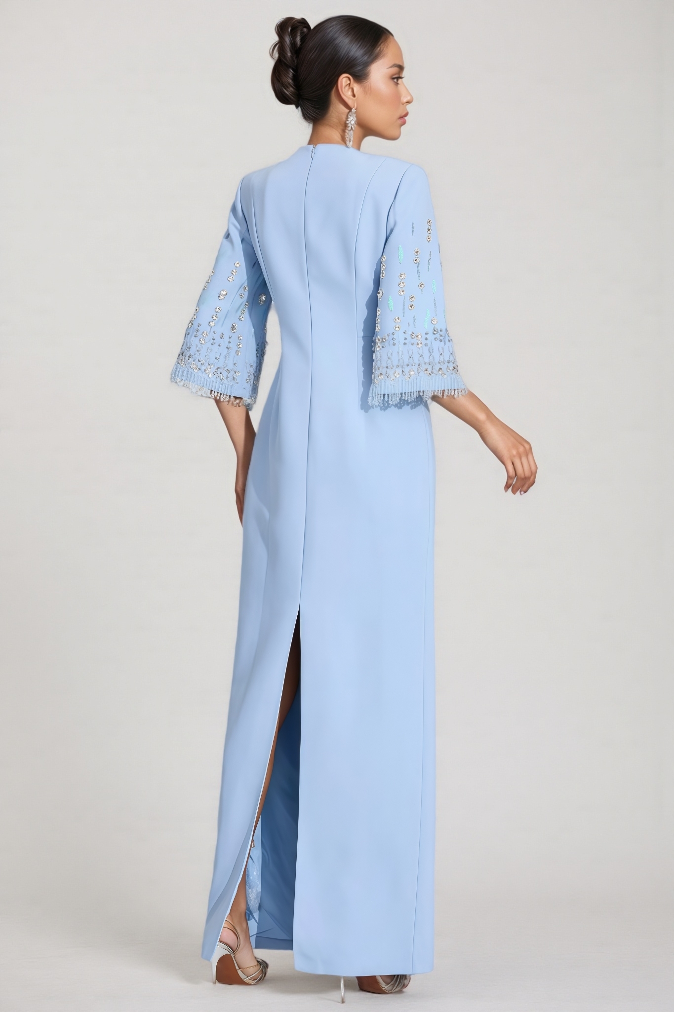 Aureliana Light Blue Diamond Maxi Dress