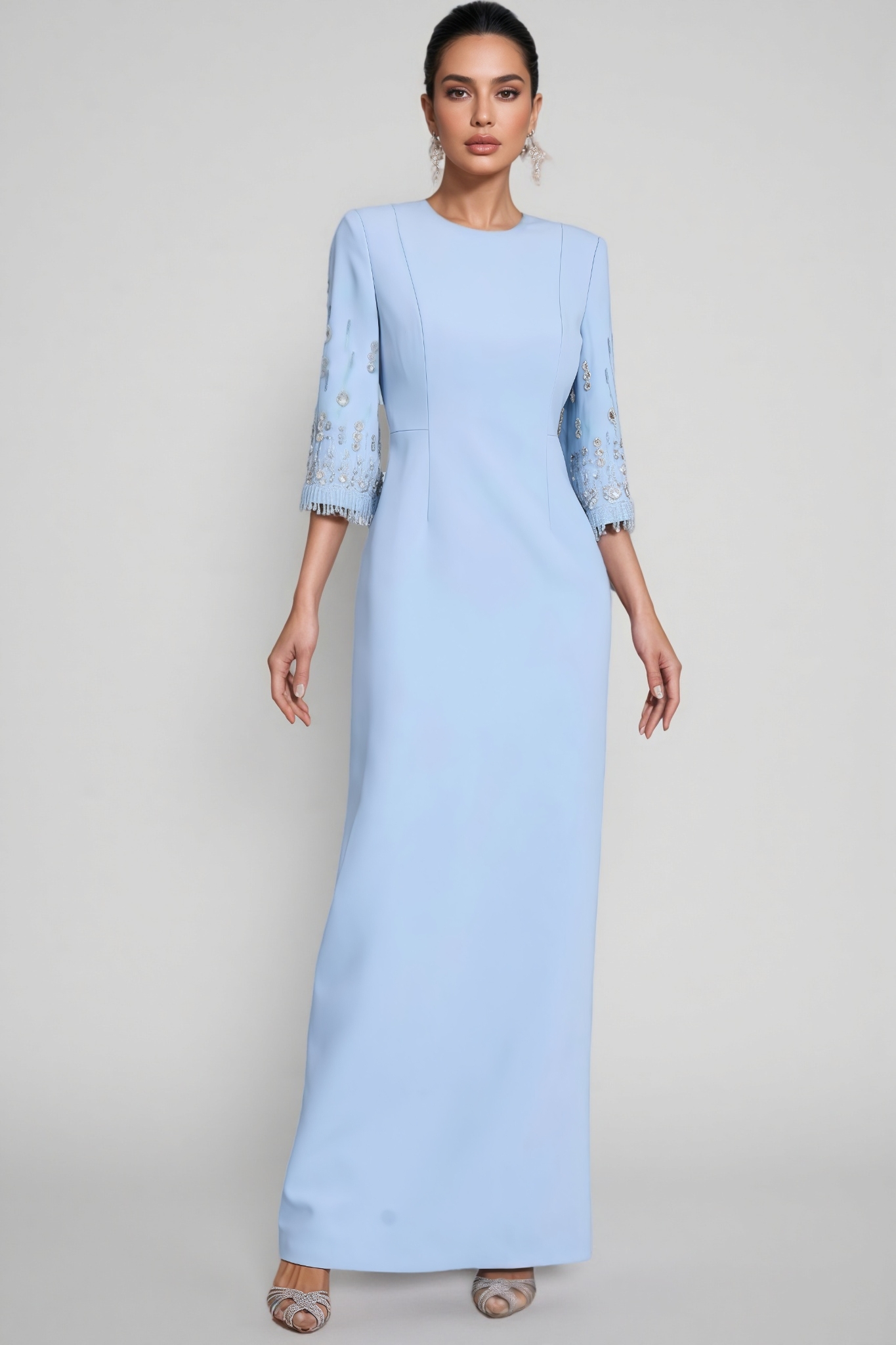 Aureliana Light Blue Diamond Maxi Dress