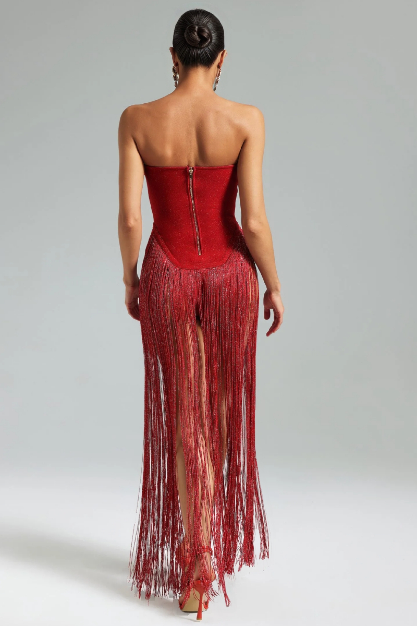 Aelia Fringe Patchwork Maxi Dress