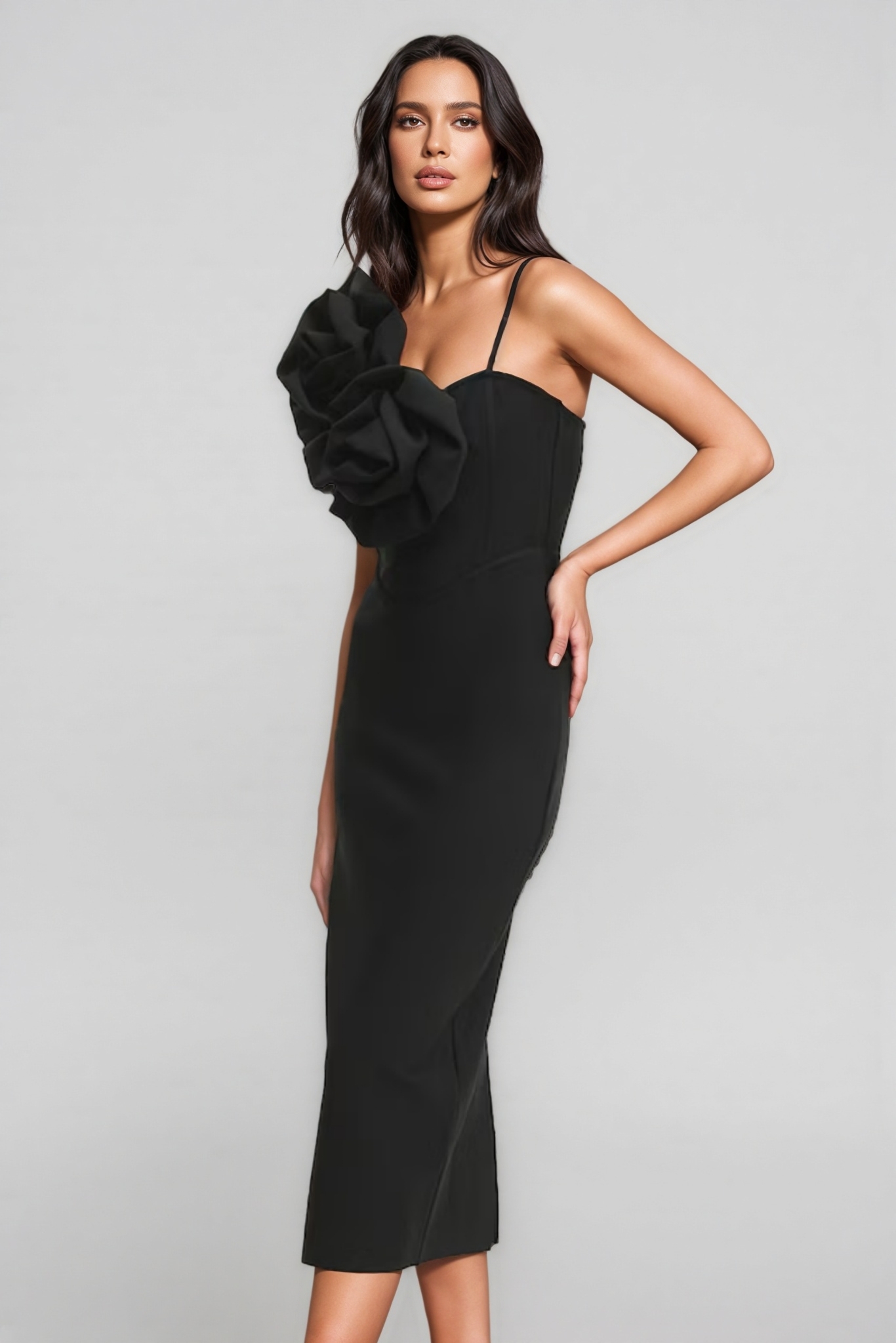 Merritt 3D Floral Midi Dress