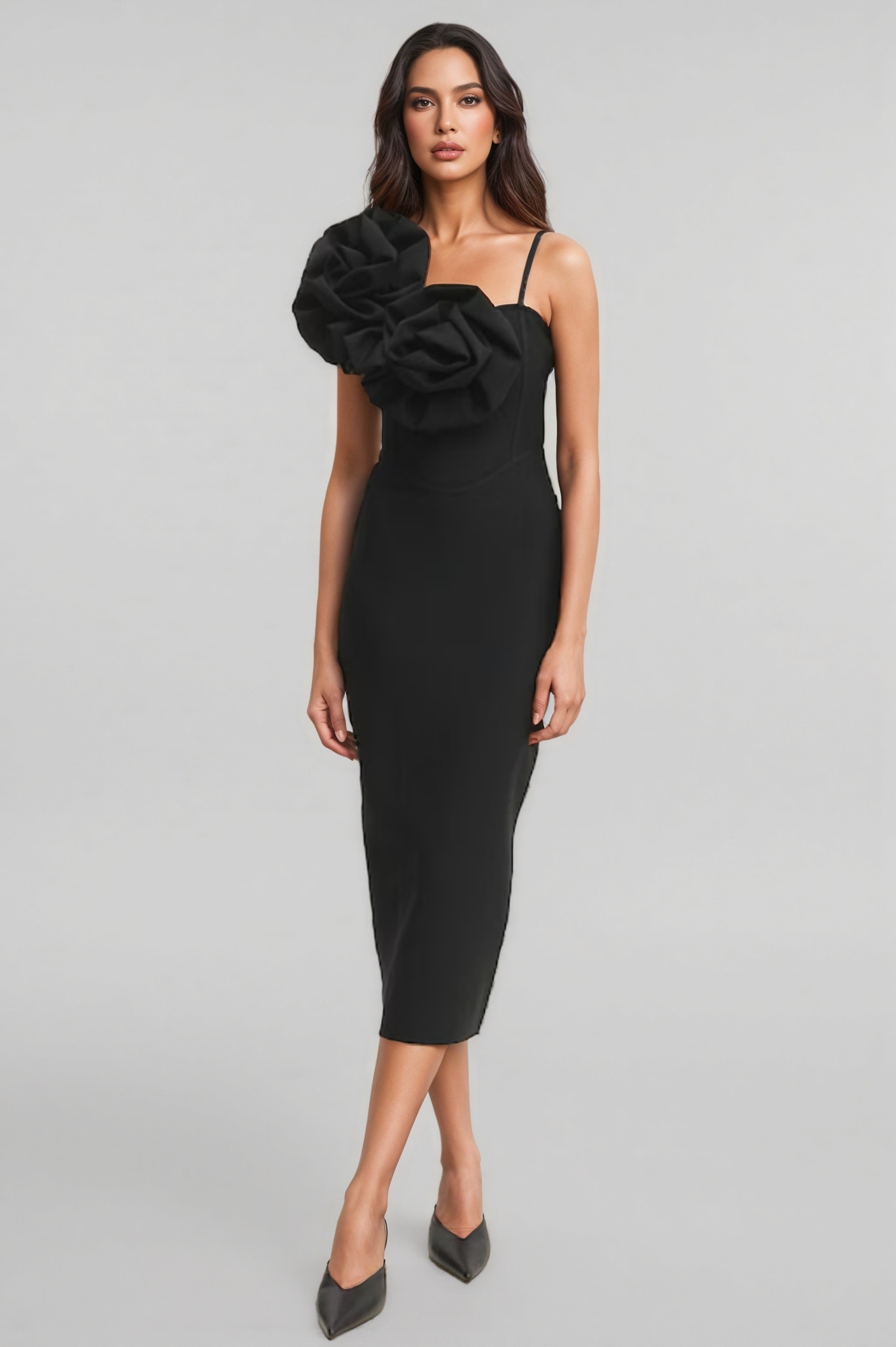 Merritt 3D Floral Midi Dress