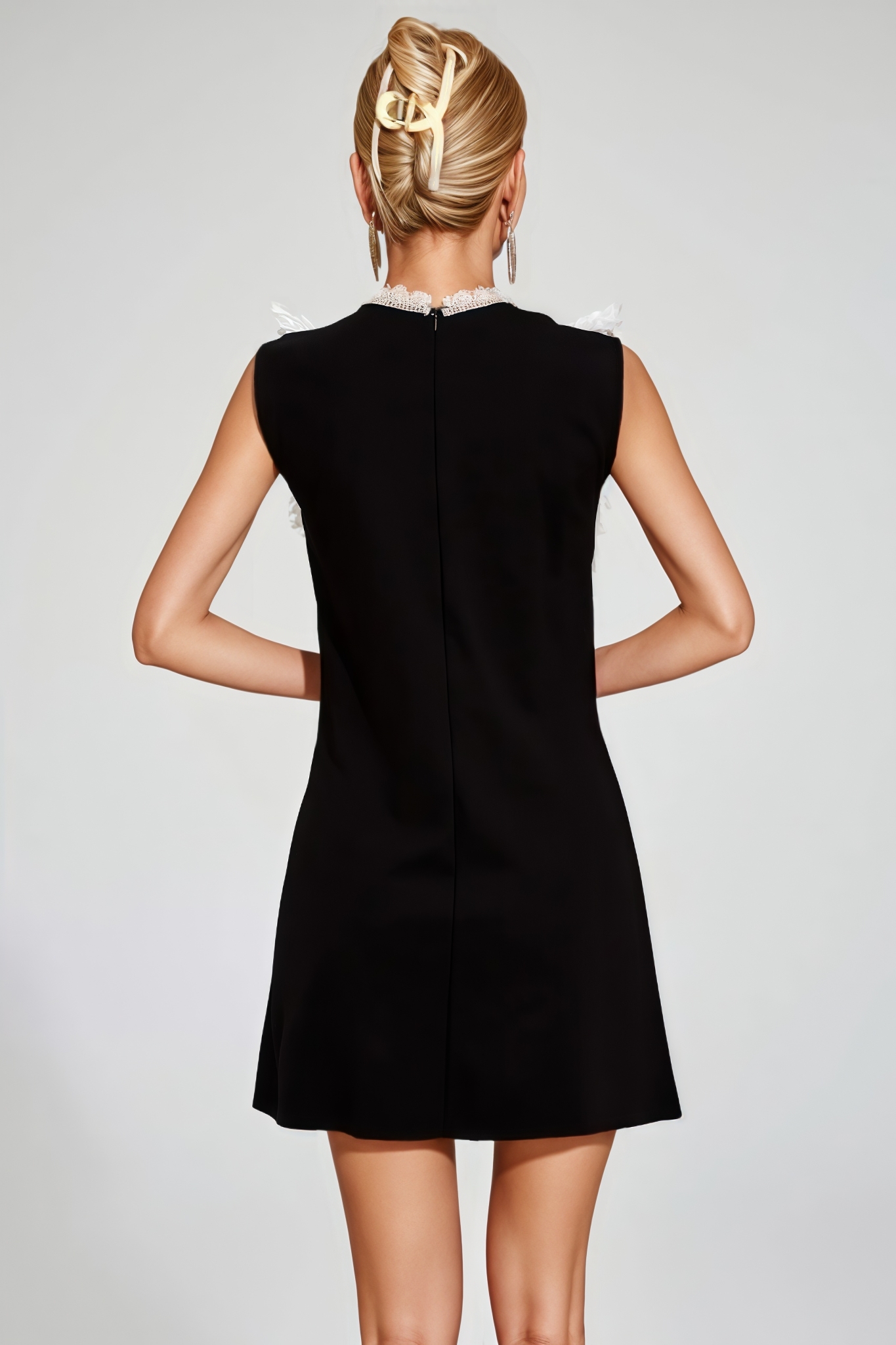 Cadeny Black Lace Sleeveless Mini Dress
