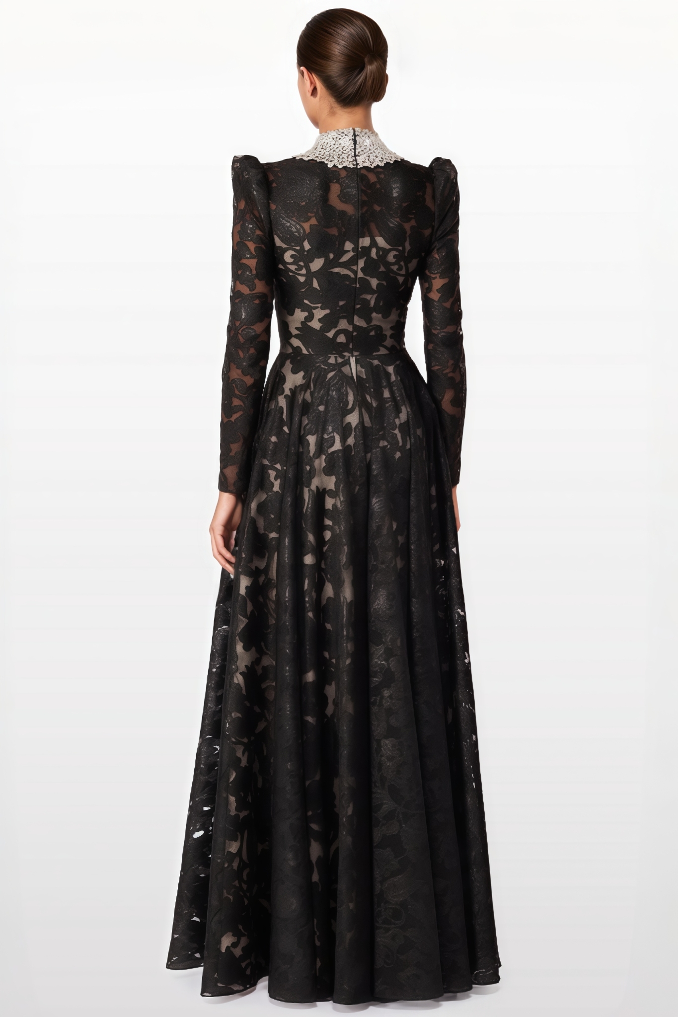 Embroidered Mesh Maxi Dress