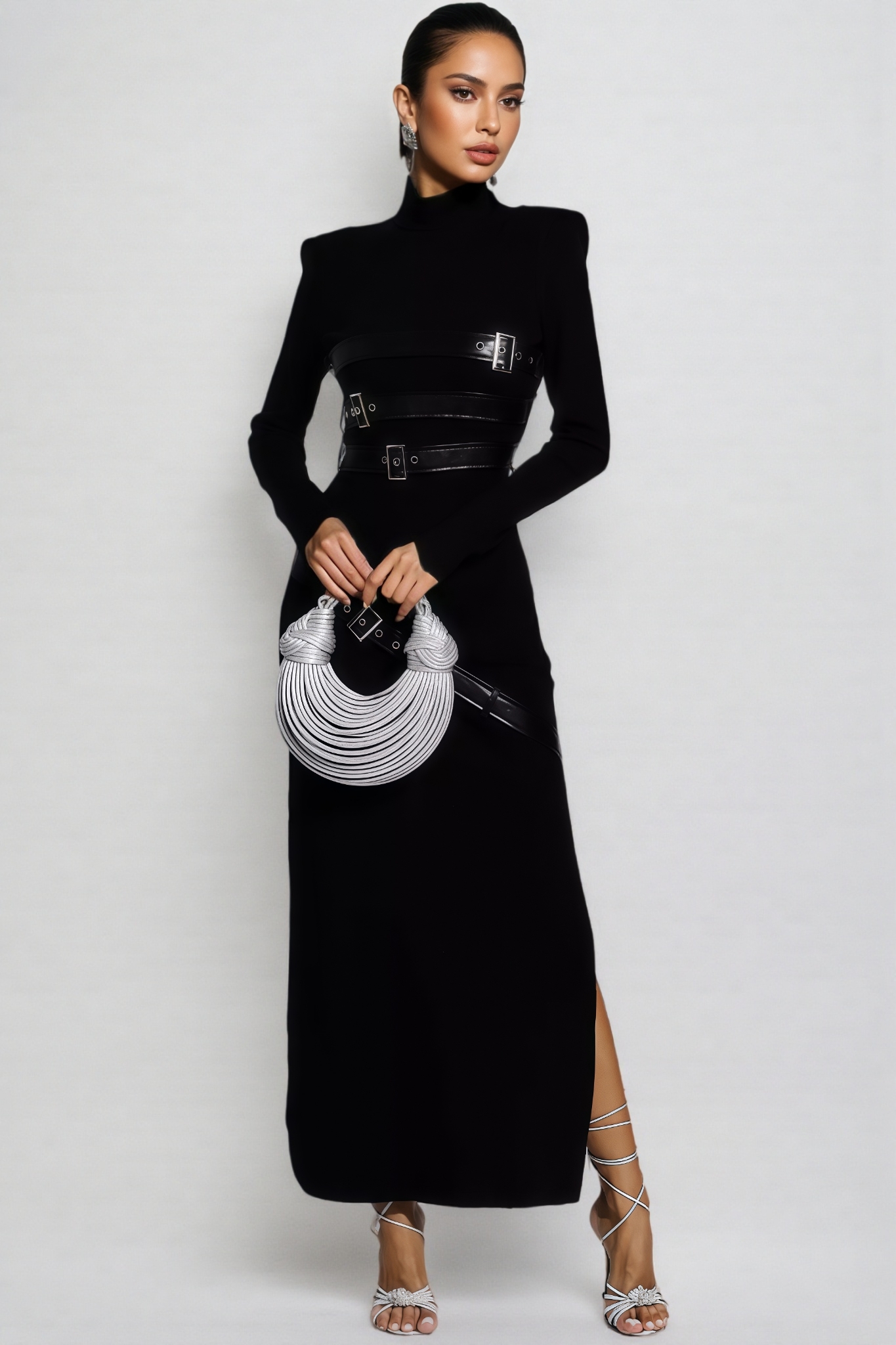 Brock Black PU Maxi Dress