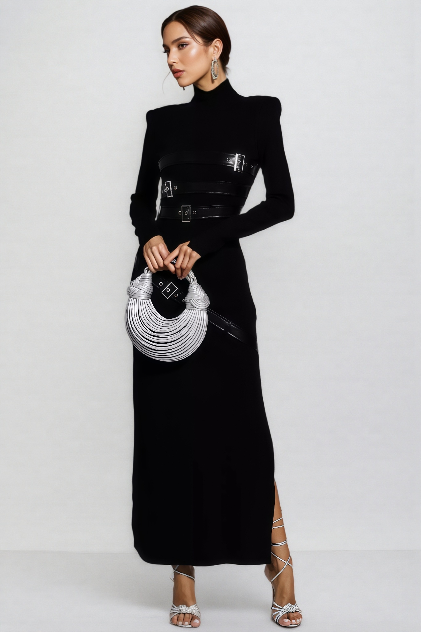 Brock Black PU Maxi Dress