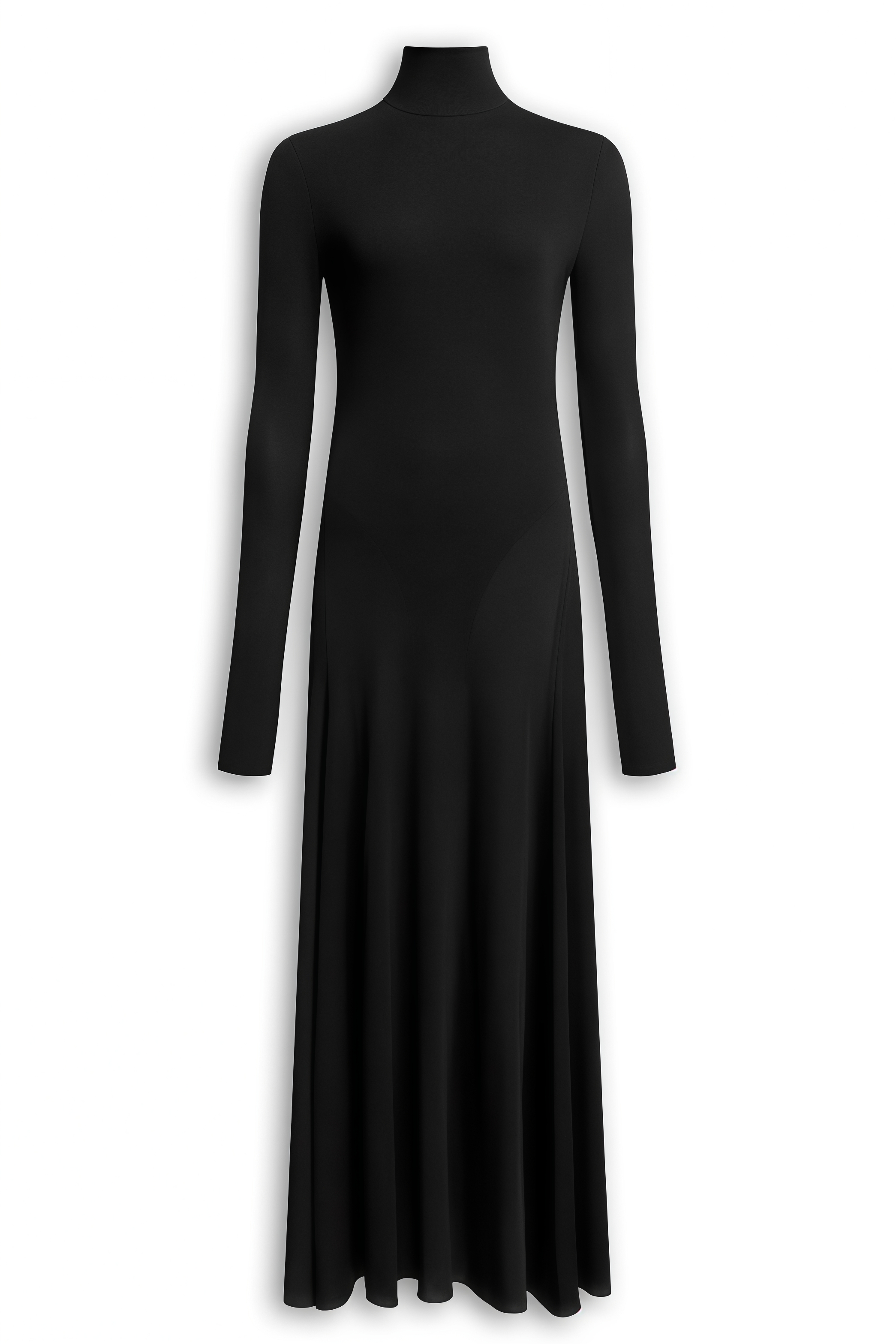 Painrse Black Long Sleeve Backless Maxi Dress