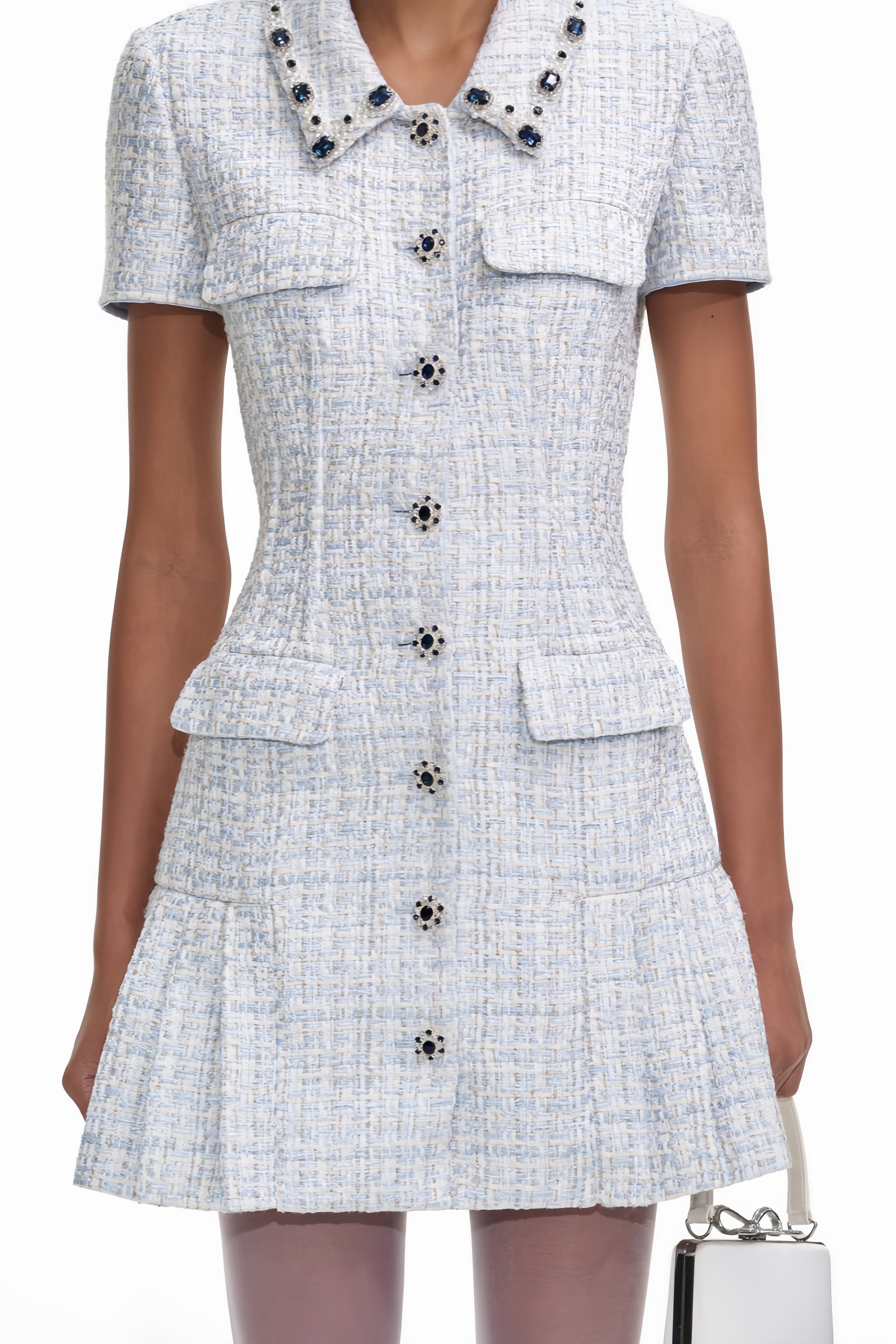 Atmarn Blue Short Sleeve Mini Dress