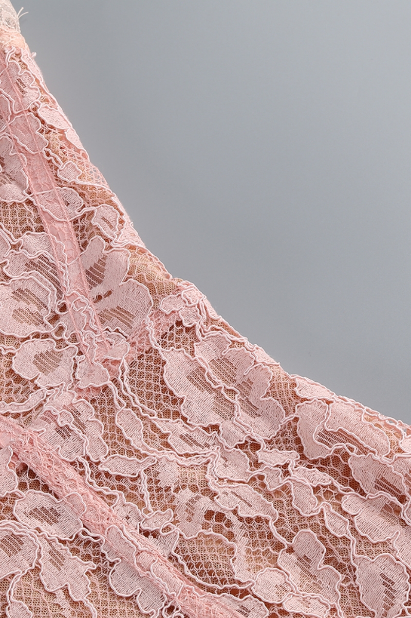 Nayllt Pink Lace Halter Maxi Dress