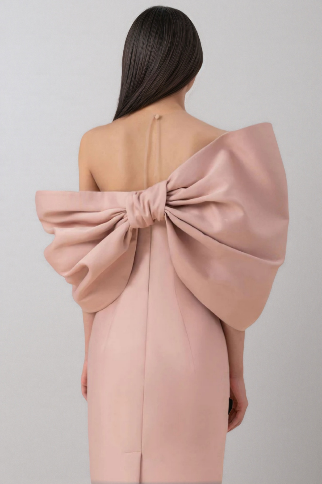 Fanya Strapless 3D Bow Maxi Dress-Pink
