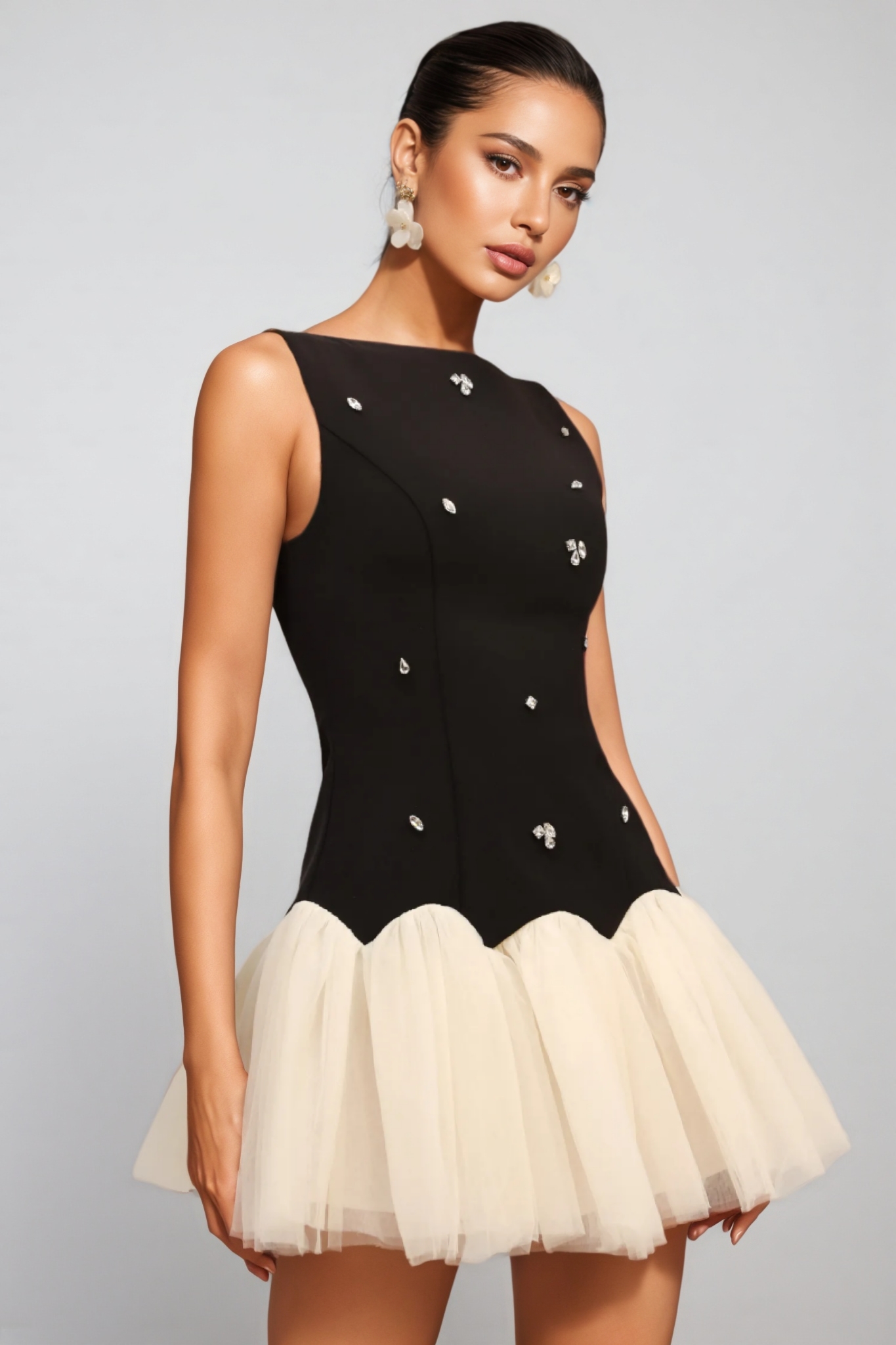 Osiard Sleeveless Diamond Mini Dress