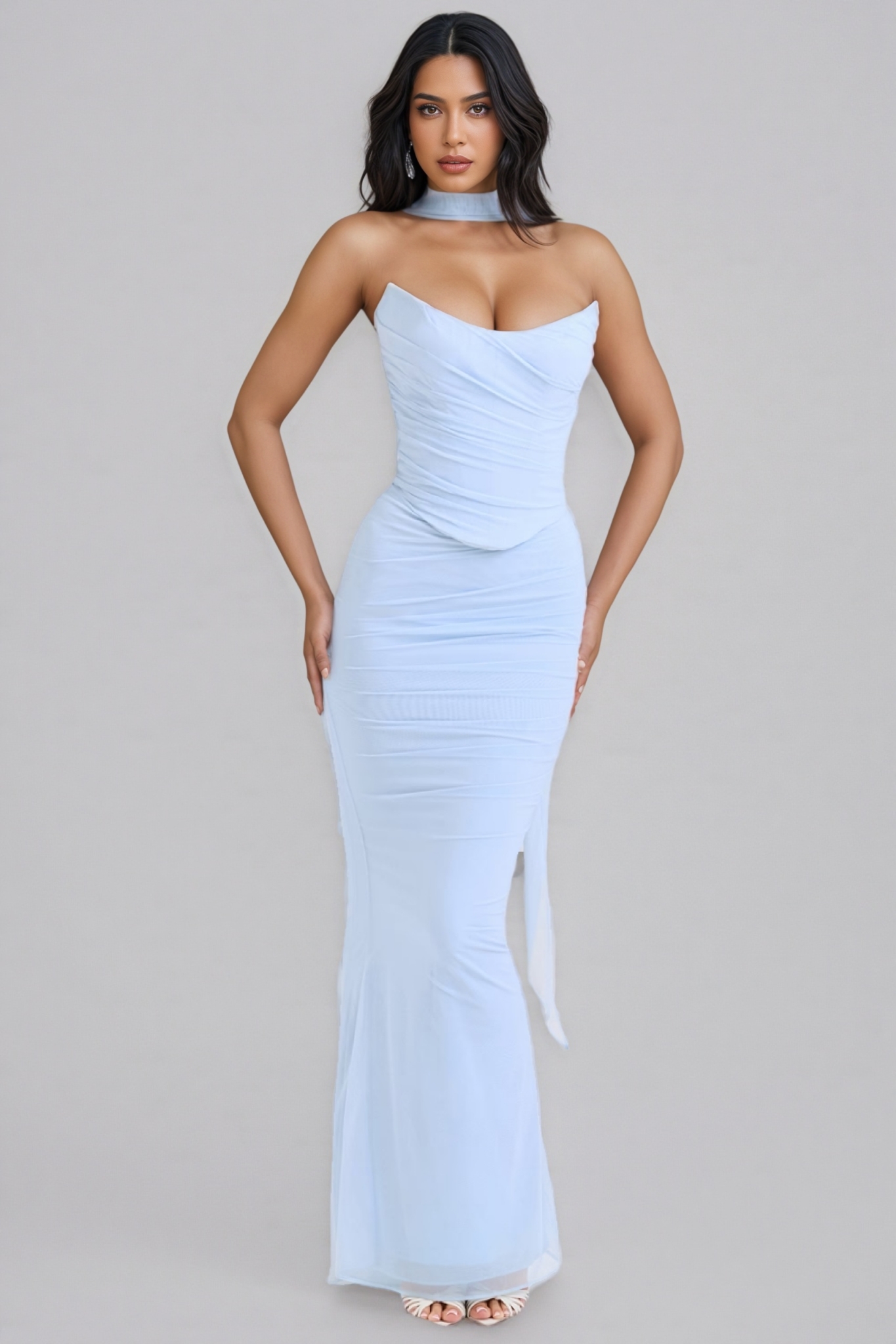 Freyalt Bluebell Fluted Hem Maxi Dress Set