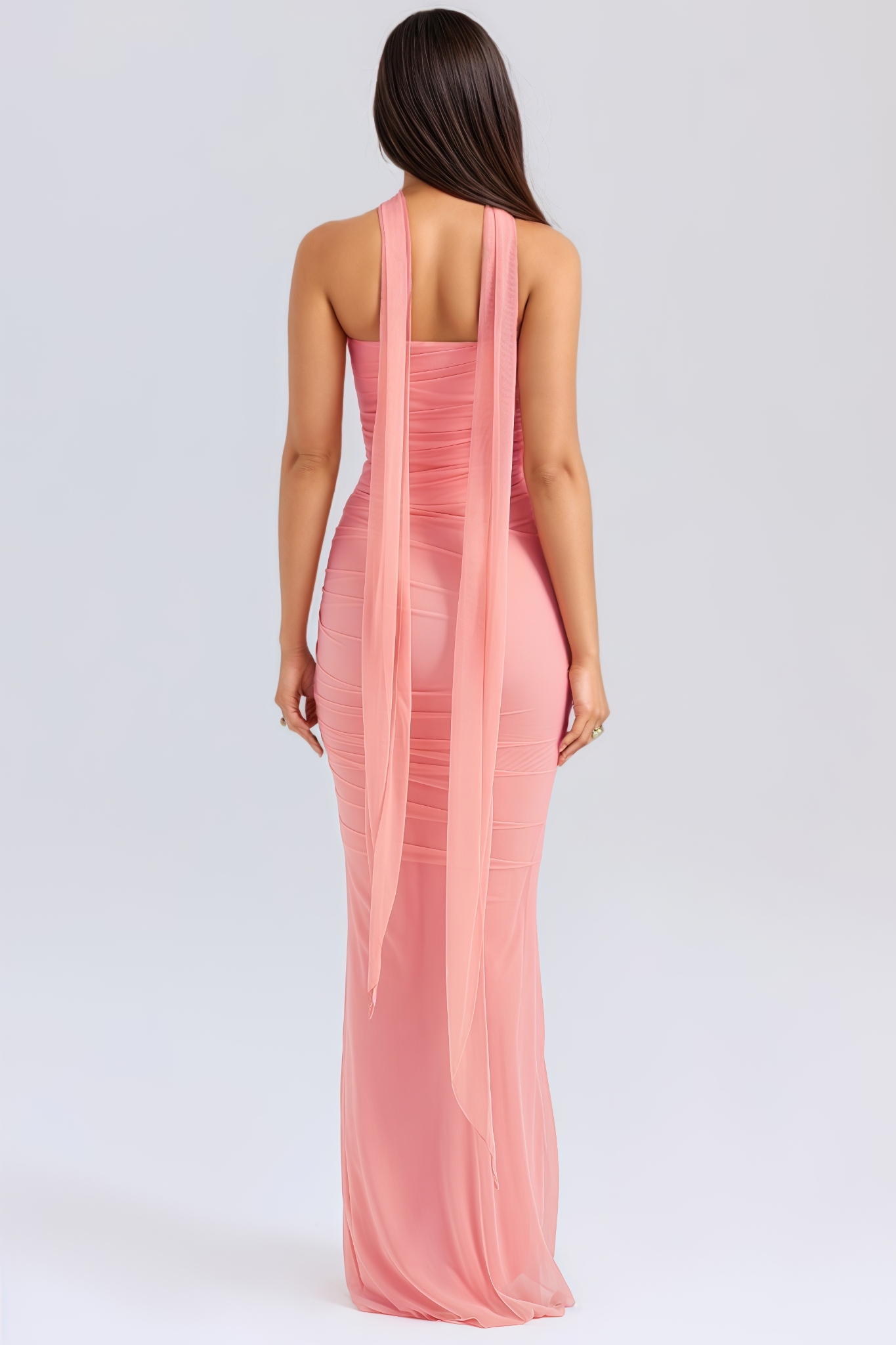 Ivalilt Pink Halter Maxi Dress Set