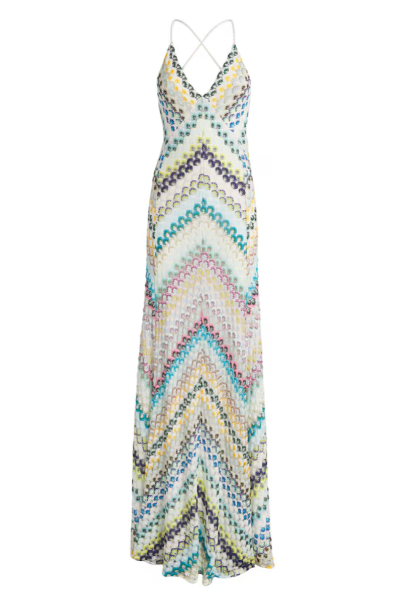 Kerla Multi Crocheted Stripe Maxi Dress 
