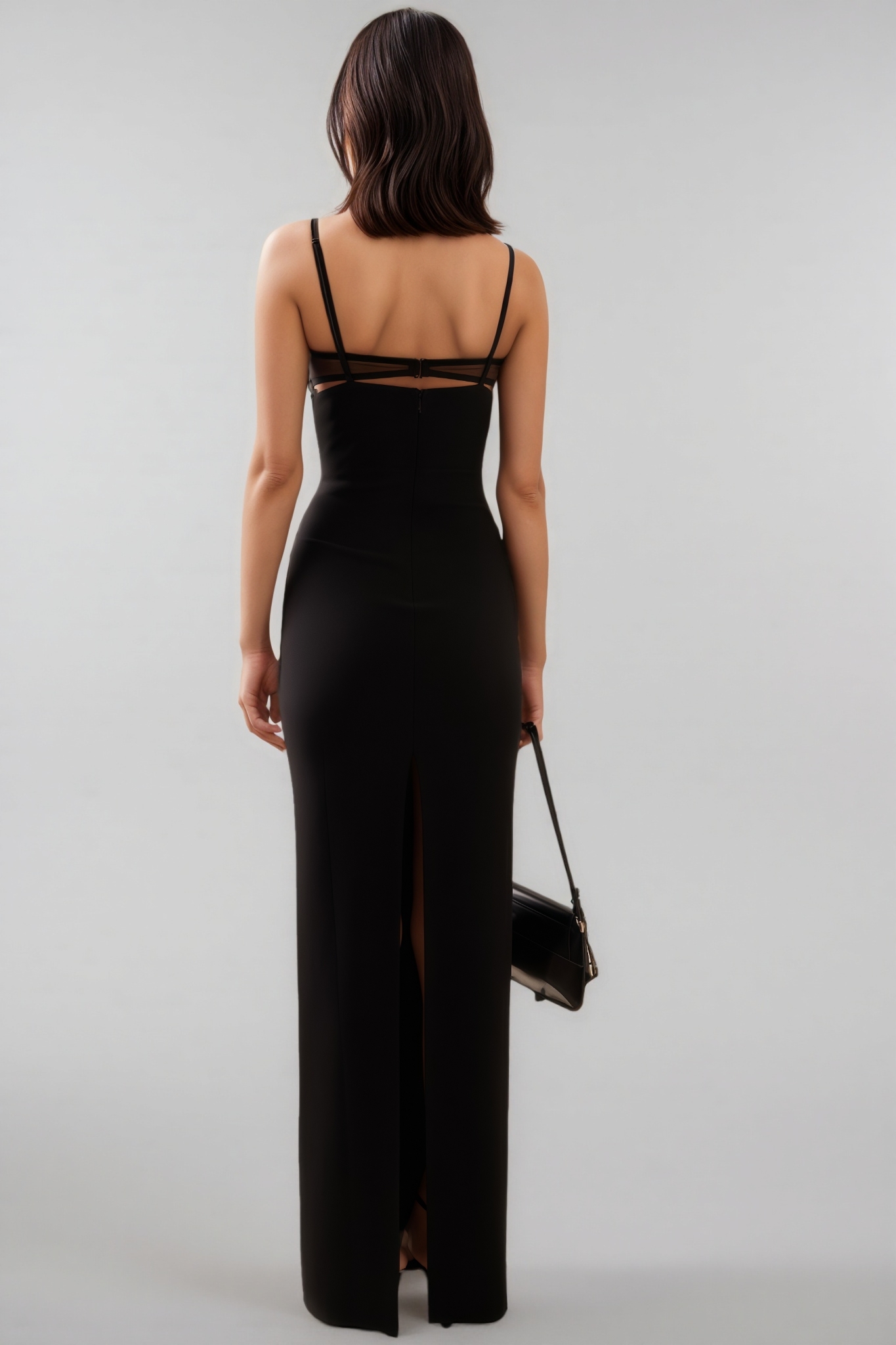Mauda Cutout Crepe Bustier Maxi Dress 