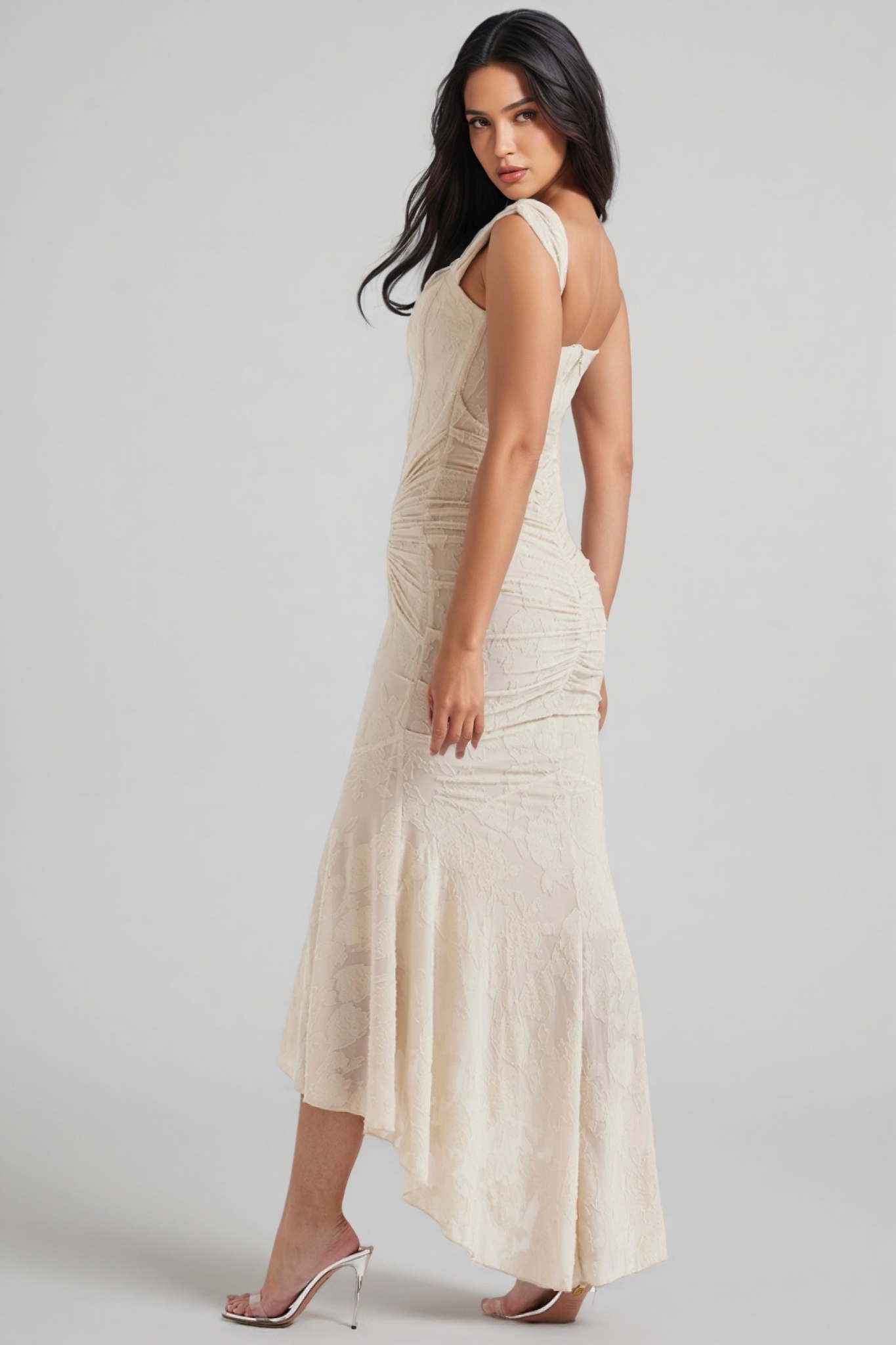 Taye Vintage Cream Floral Maxi Dress