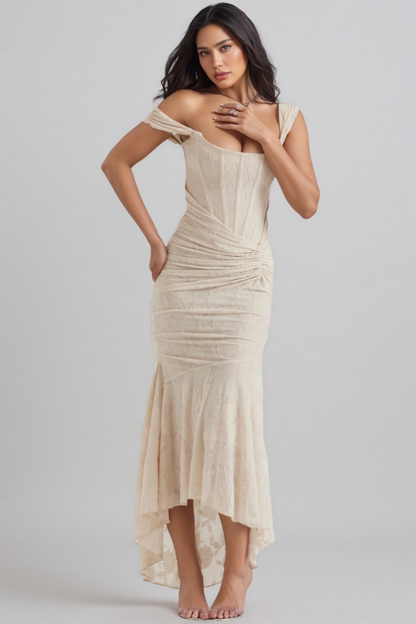 Zarenx Pleated Sleeveless Floral Maxi Dress